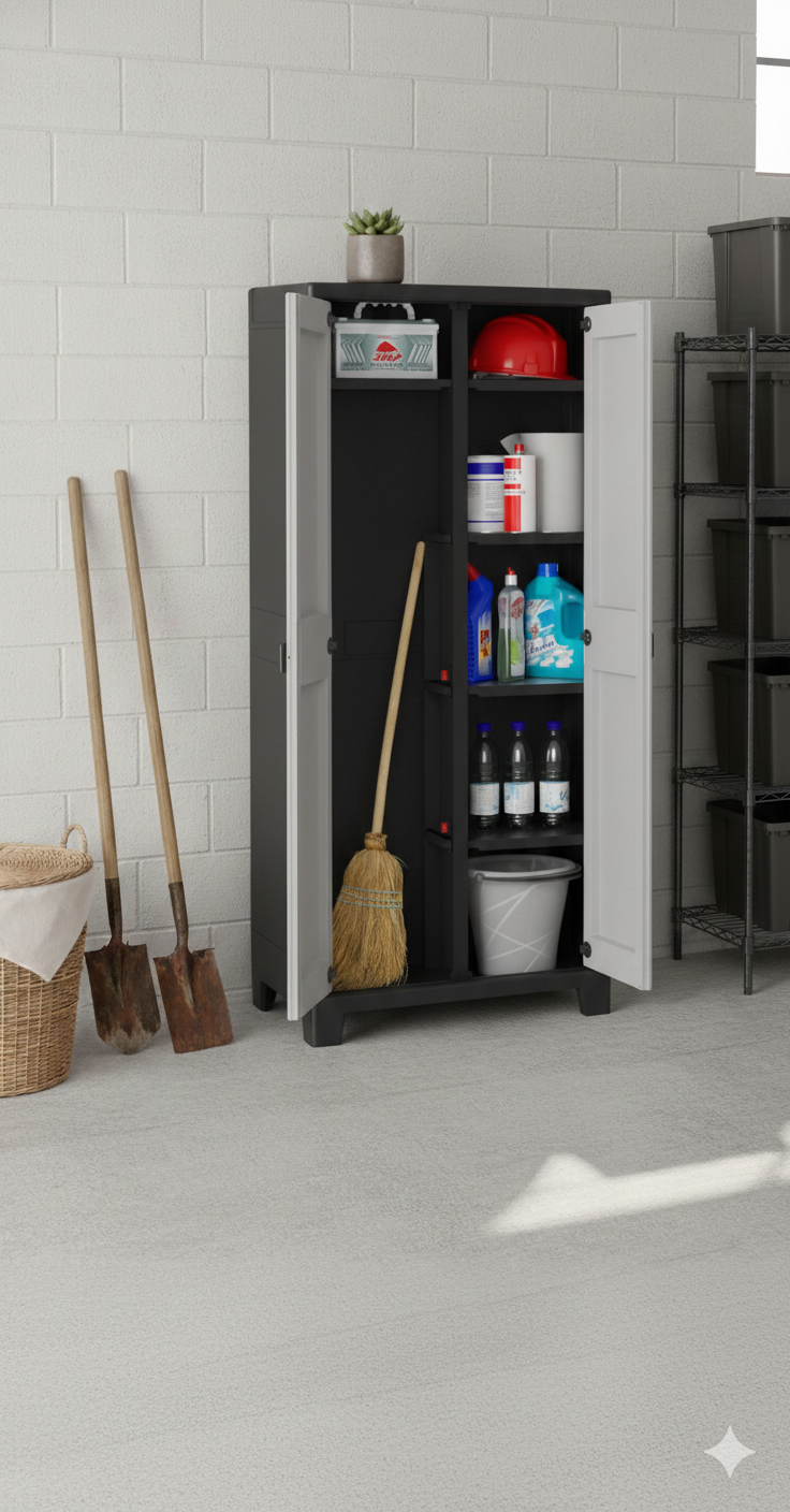 Armadio 8 Ripiani 80x44x182 cm Keter Titan Multispace XL Nero...