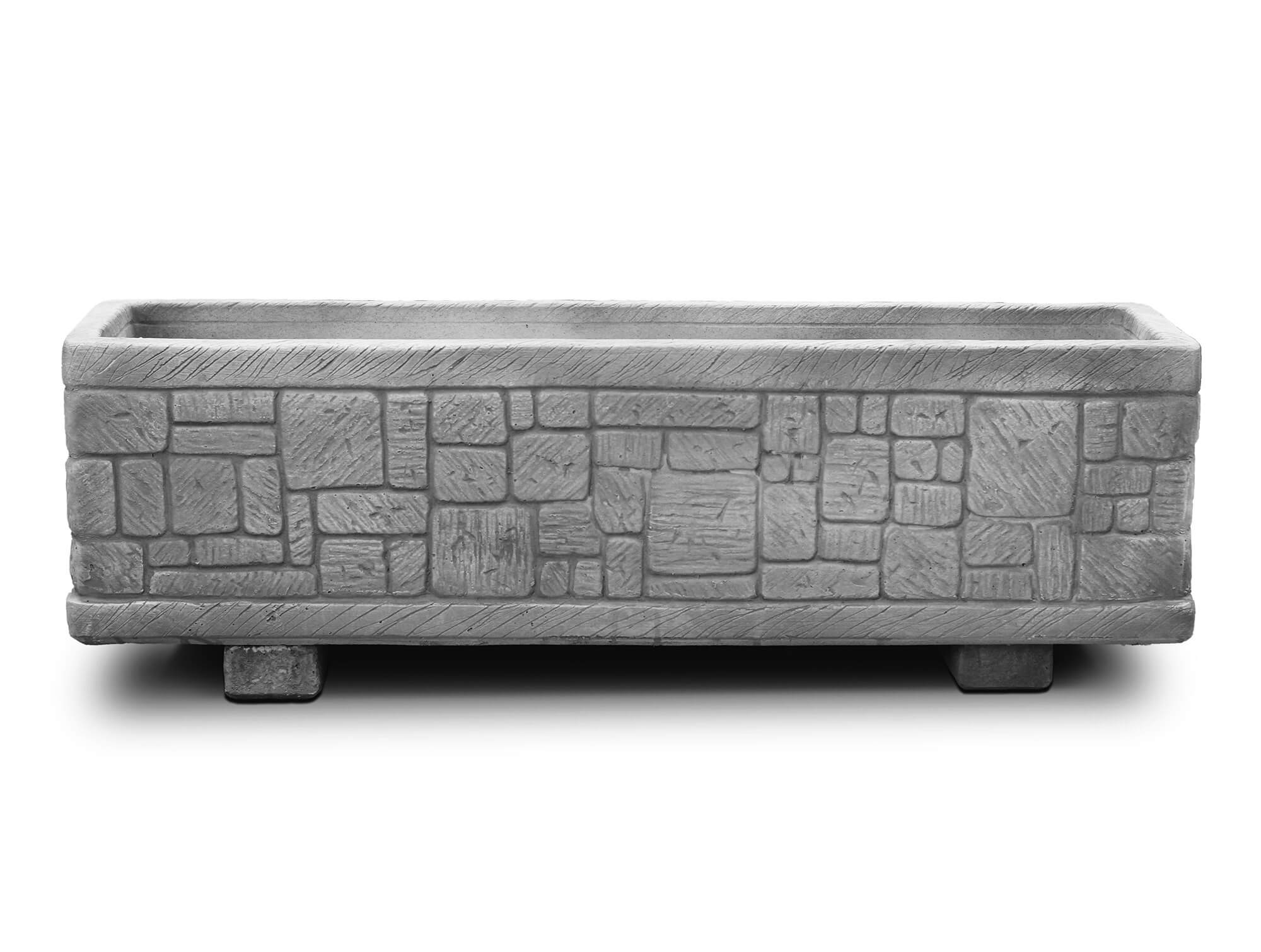 Fioriera da Giardino 100x27x29 cm in Cemento Granulato di Marmo Presolana Grande Grigio...