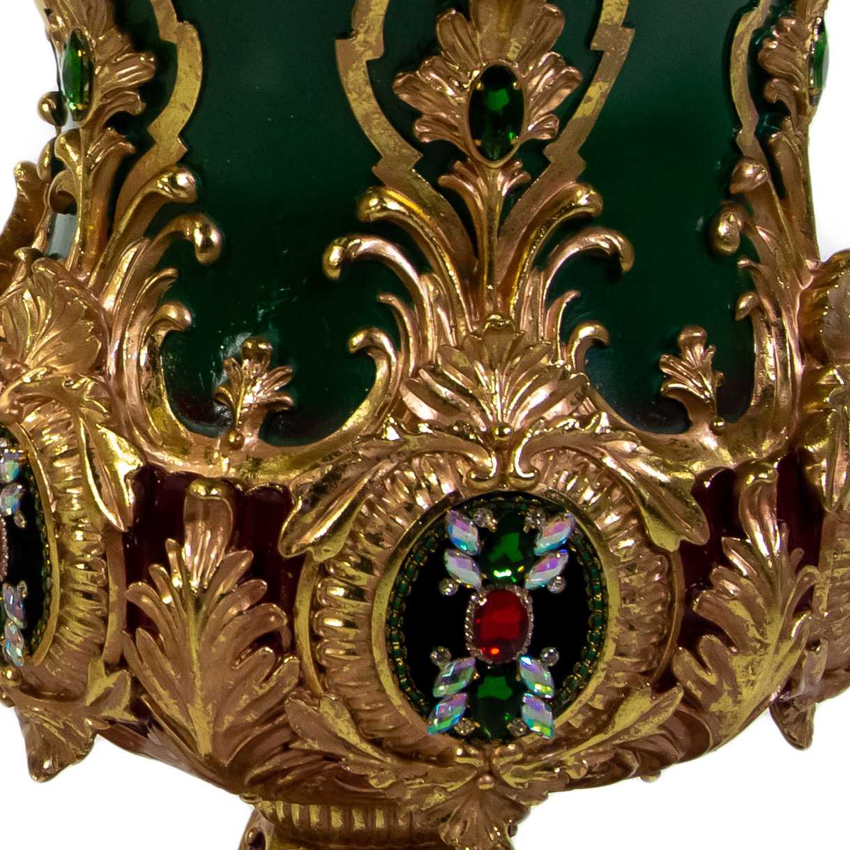 Portavaso resina oro e verde cm 61,7x53,8xh69,7...