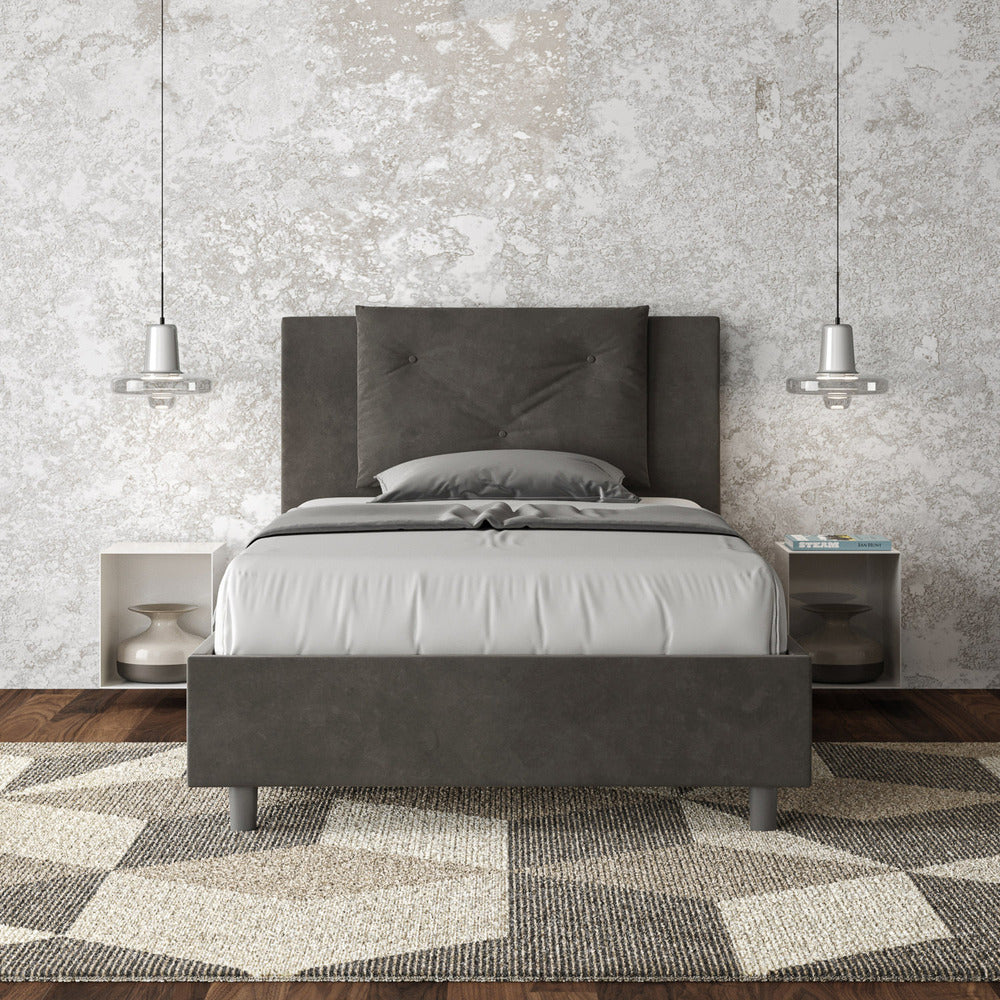 Letto Singolo 80x190 cm con Rete Appia Grigio...