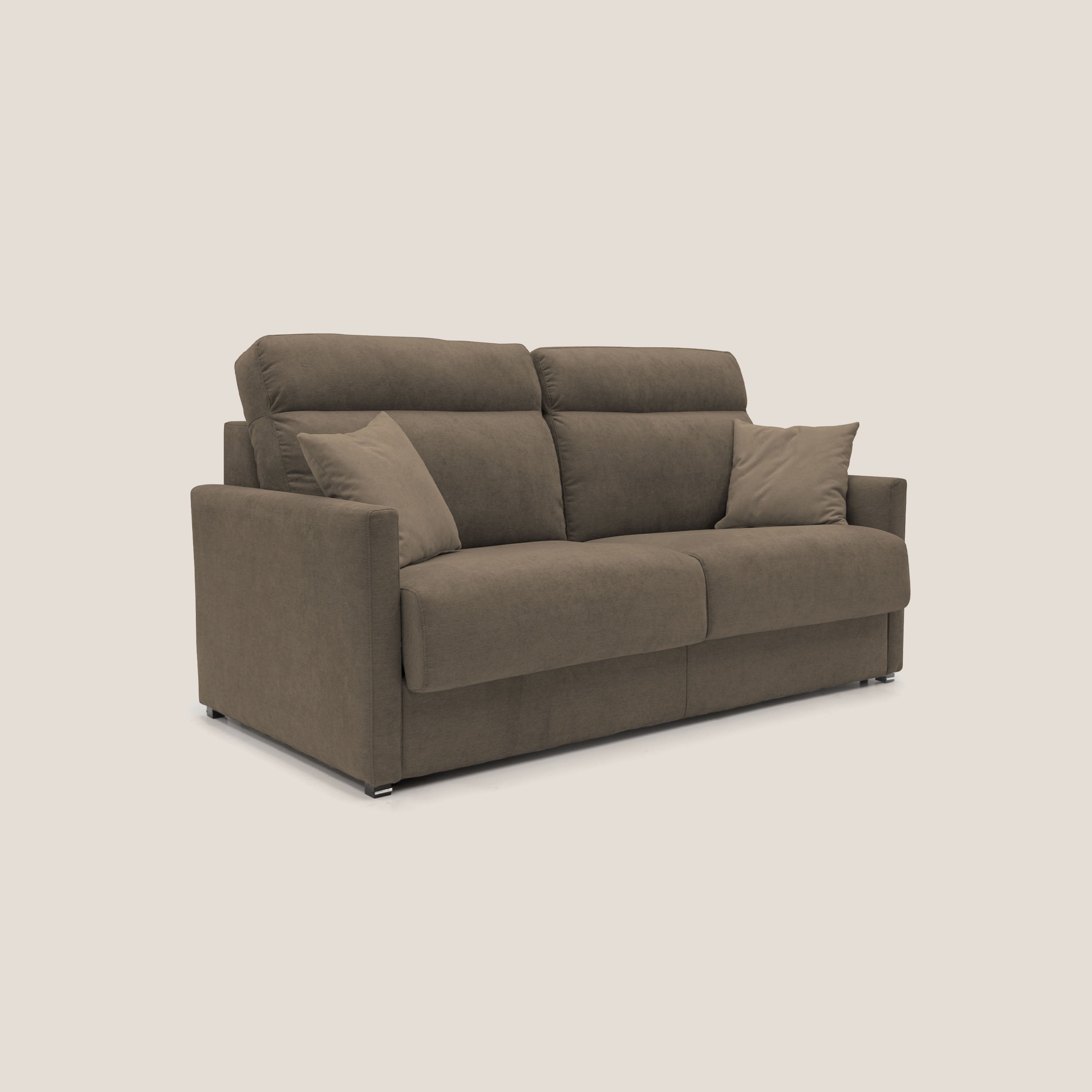 Divano Letto 3 Posti 196x102x97 cm in Tessuto Grigio Chiaro
