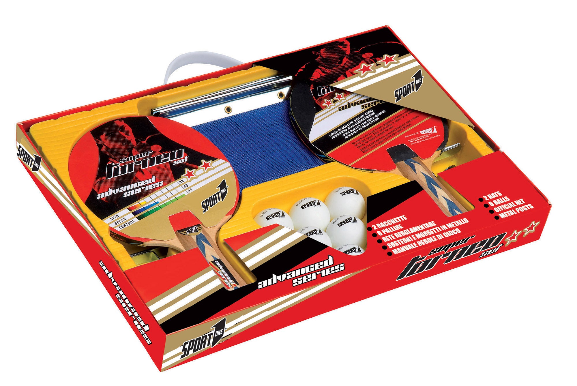 Set Ping Pong in Valigetta con 2 Racchette 6 Palline e Rete Regolamentare...