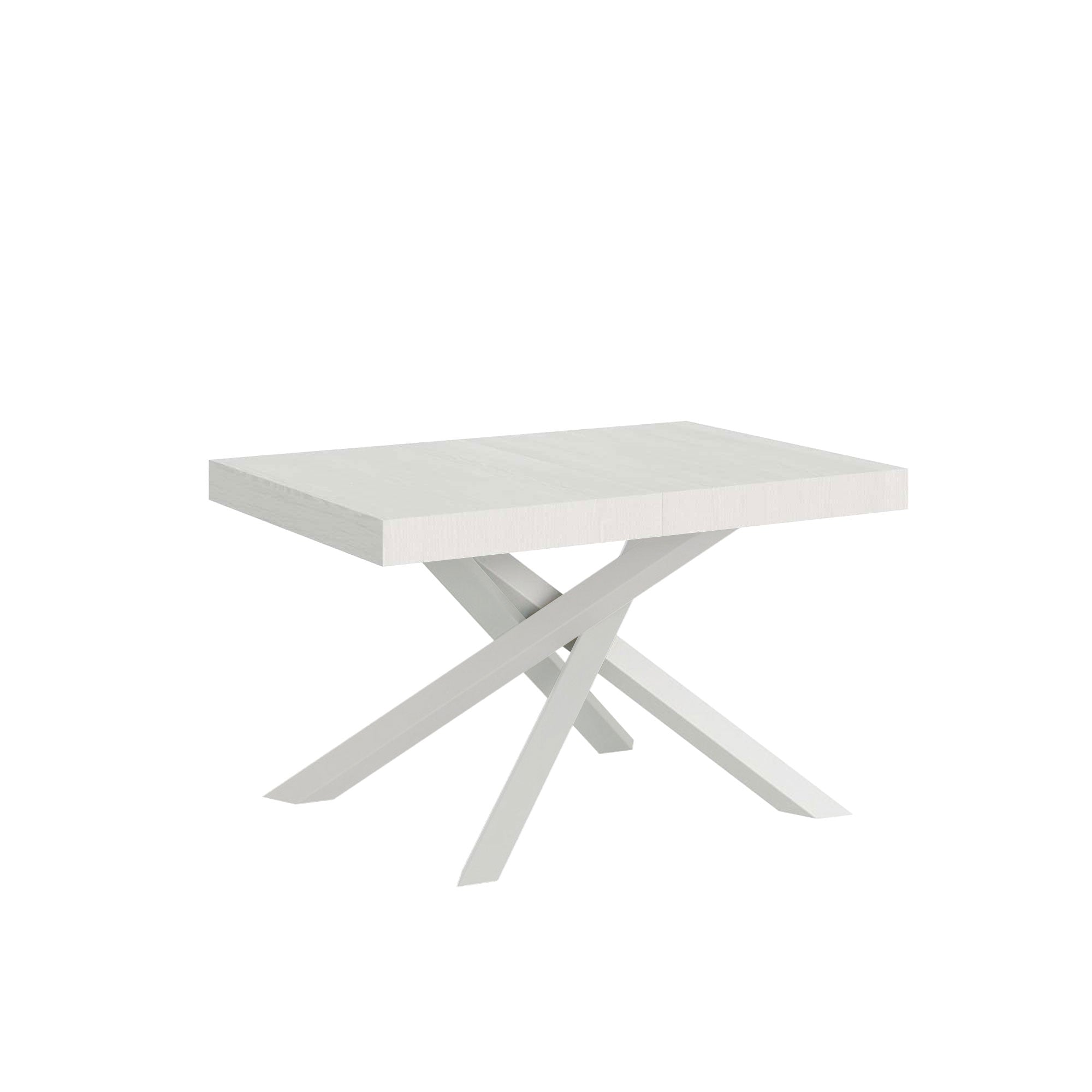 Tavolo Allungabile 130-390x90x77 cm Volantis Premium Bianco Frassino Telaio Bianco