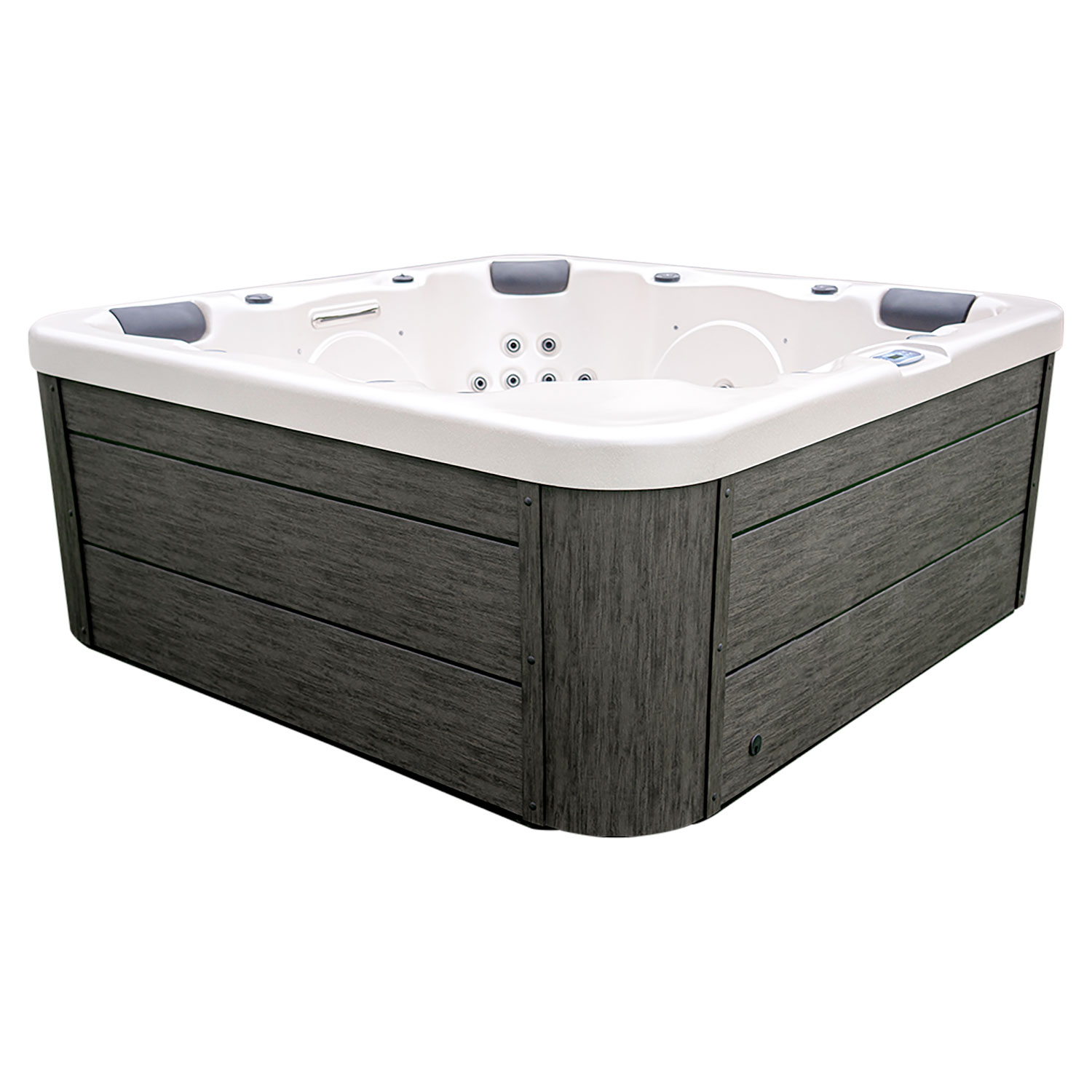 Vasca Idromassaggio Monoblocco Calypso per 5 Persone 200x200x82 cm in Acrilico US Color Legno