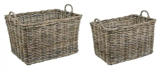 Image of Set 2 Ceste 2 Maniglie Narra M in Fibre Naturali