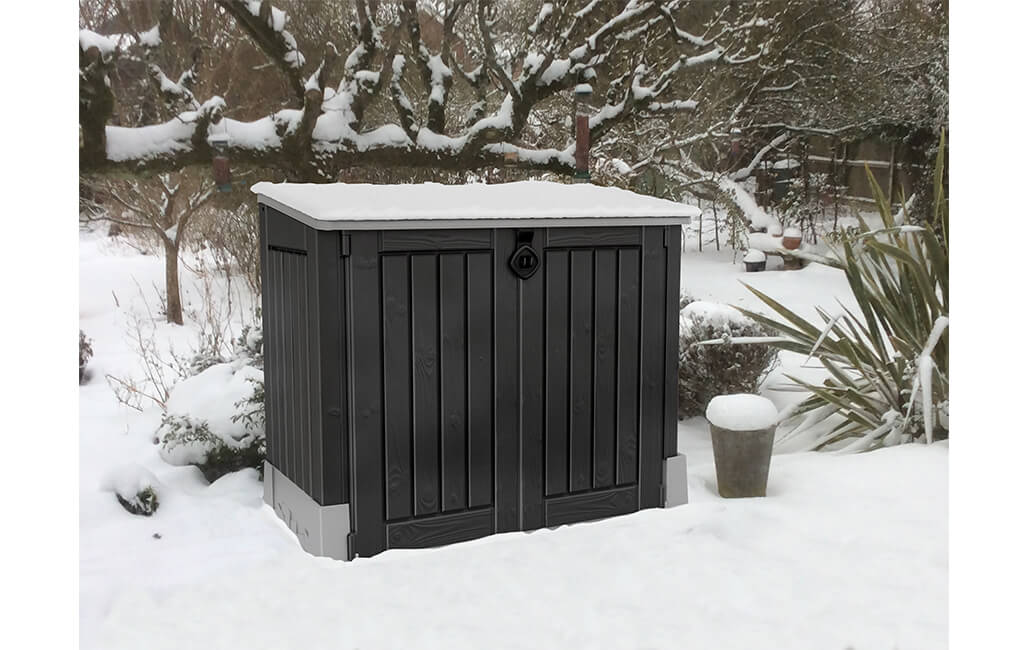 Armadio Porta Attrezzi da Giardino 130x110x74 cm in Resina Keter Store It Out Midi Nero...