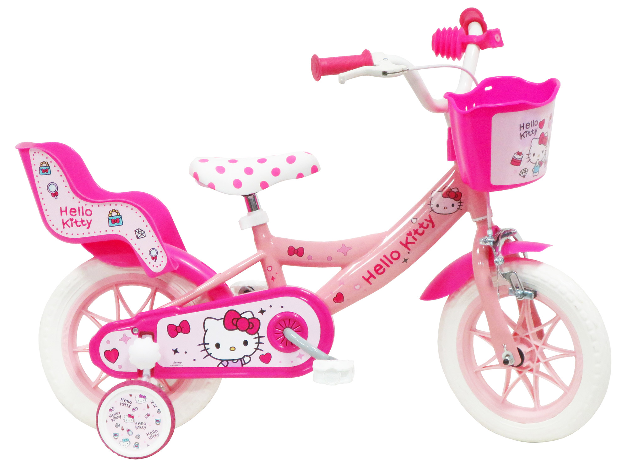 Bicicletta per Bambina 12" 1 Freno Gomme in EVA Hello kitty Rosa