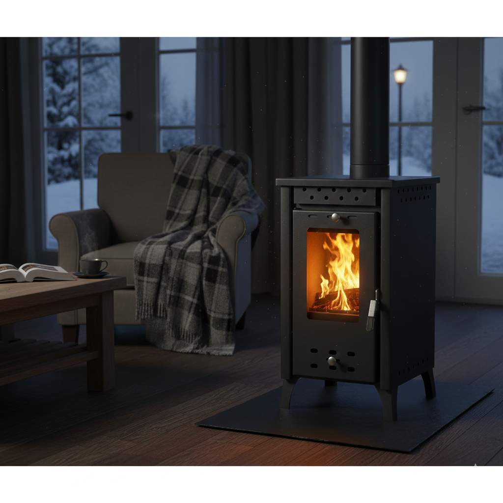 Stufa a Legna 33x38,5xh74 cm 7,7 Kw Matilde Nera...