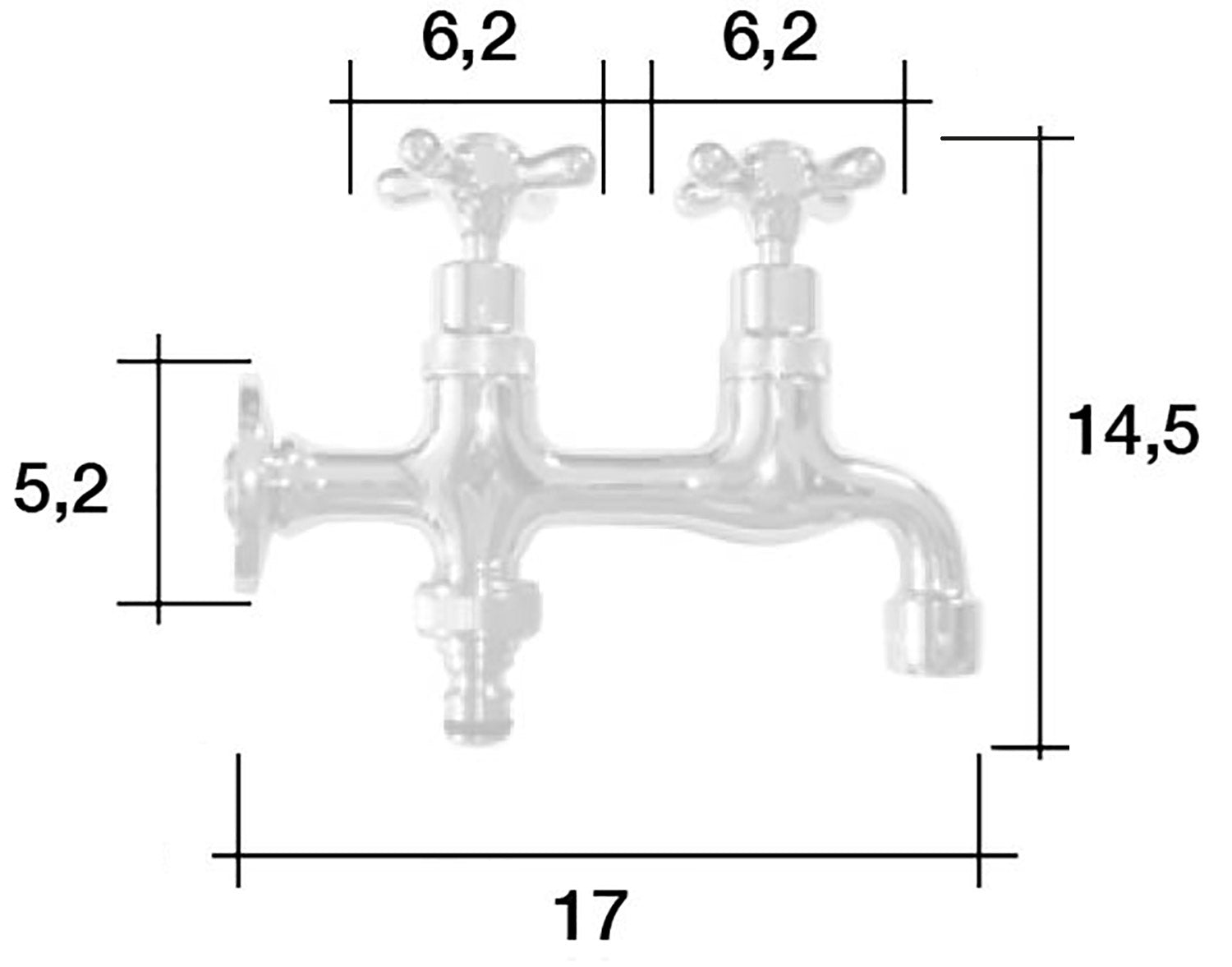 Rubinetto Doppio per Fontana da Giardino in Ottone Morelli Tandem...