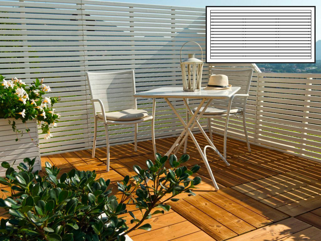 Pannello Frangivista da Giardino 180x87H cm Delux in Legno Laccato Bianco...