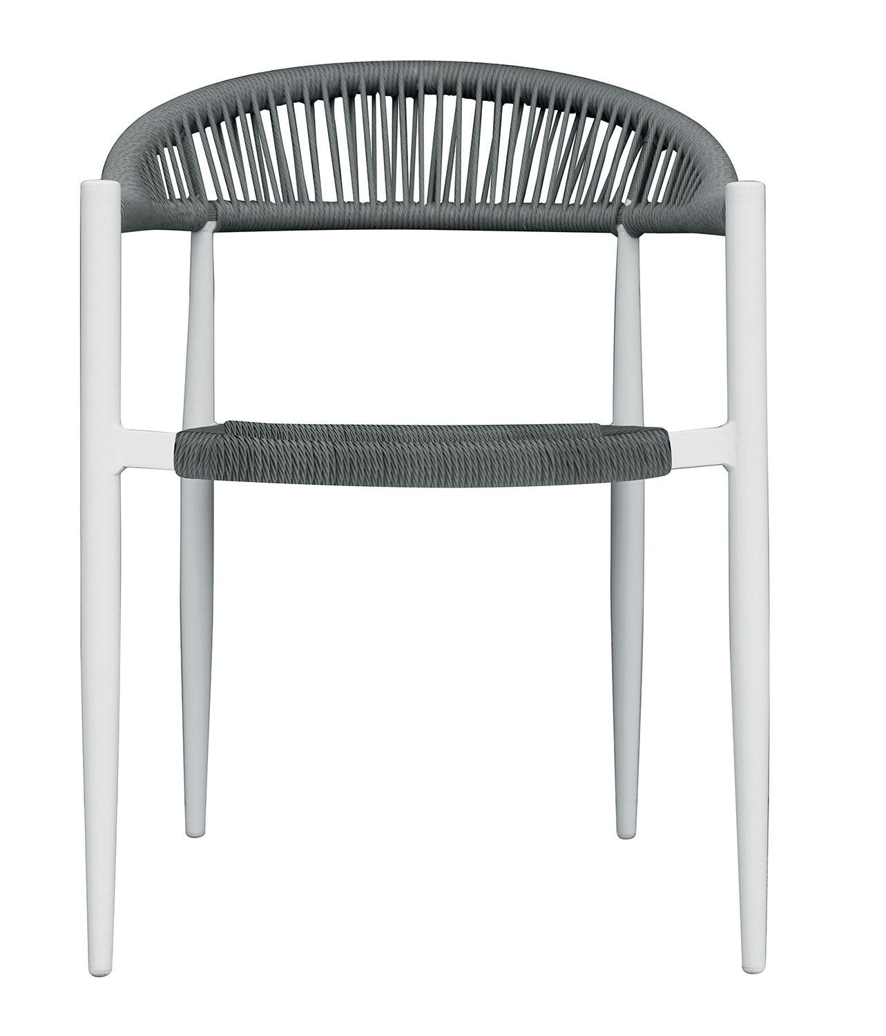 Sedia da Giardino 56x78x59 cm Milano con Corda Sintetica e Allumino Bianco e Grigia...