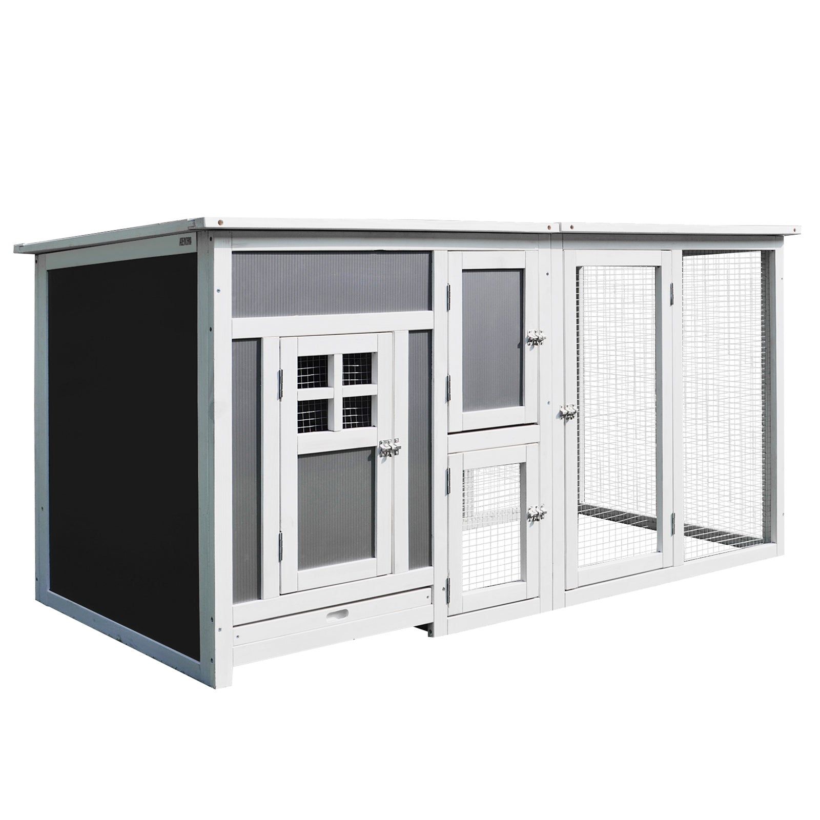 Pollaio per Galline da Esterno Tetto Impermeabile Corsa Zona Nidificazione Legno 160x75x80 cm...
