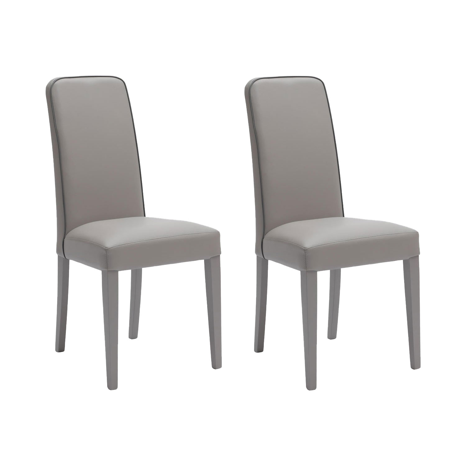 Image of Set 2 Sedie 59x46xH99 cm in Similpelle Anita Grigio Scuro