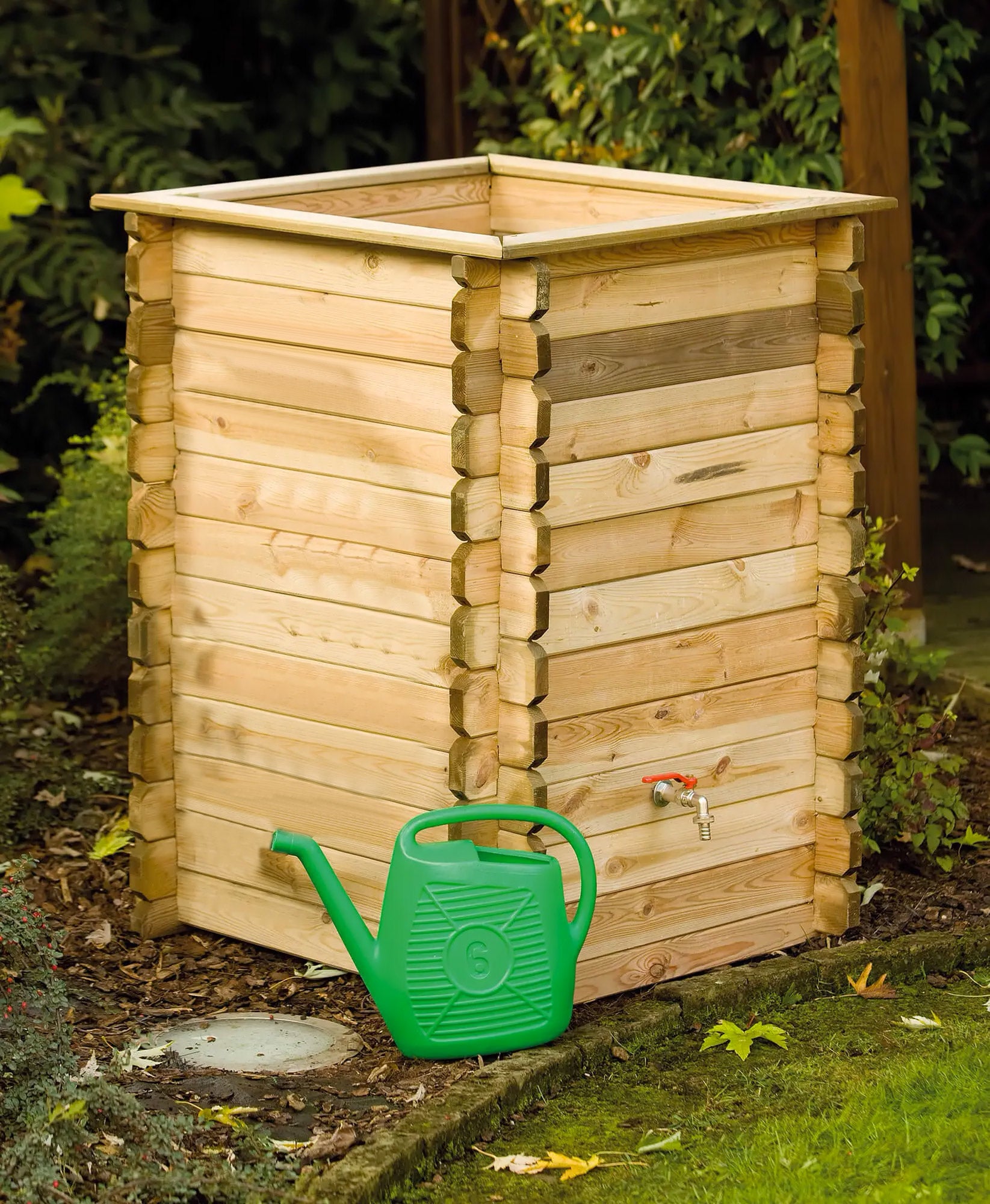 Compostiera Outsunny 300L - Plastica Nera, Con Coperchio, 48 Prese Aria, Per Giardino - Foto 2