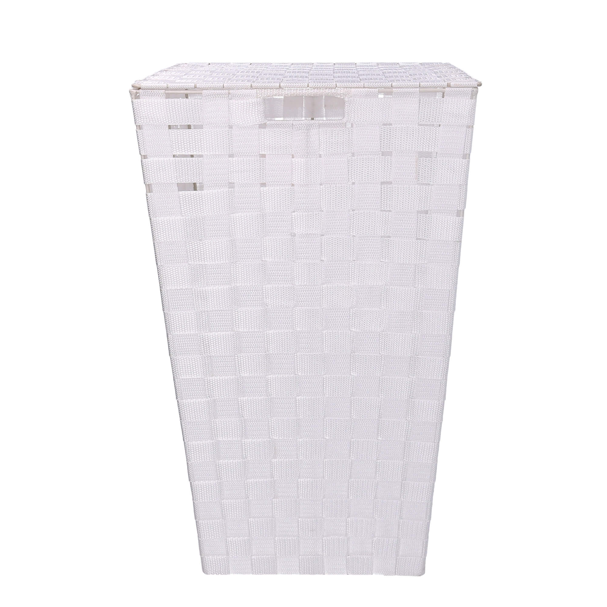 Cesta Portabiancheria Quadro 33x33xh53 cm in Poliestere Bianco...