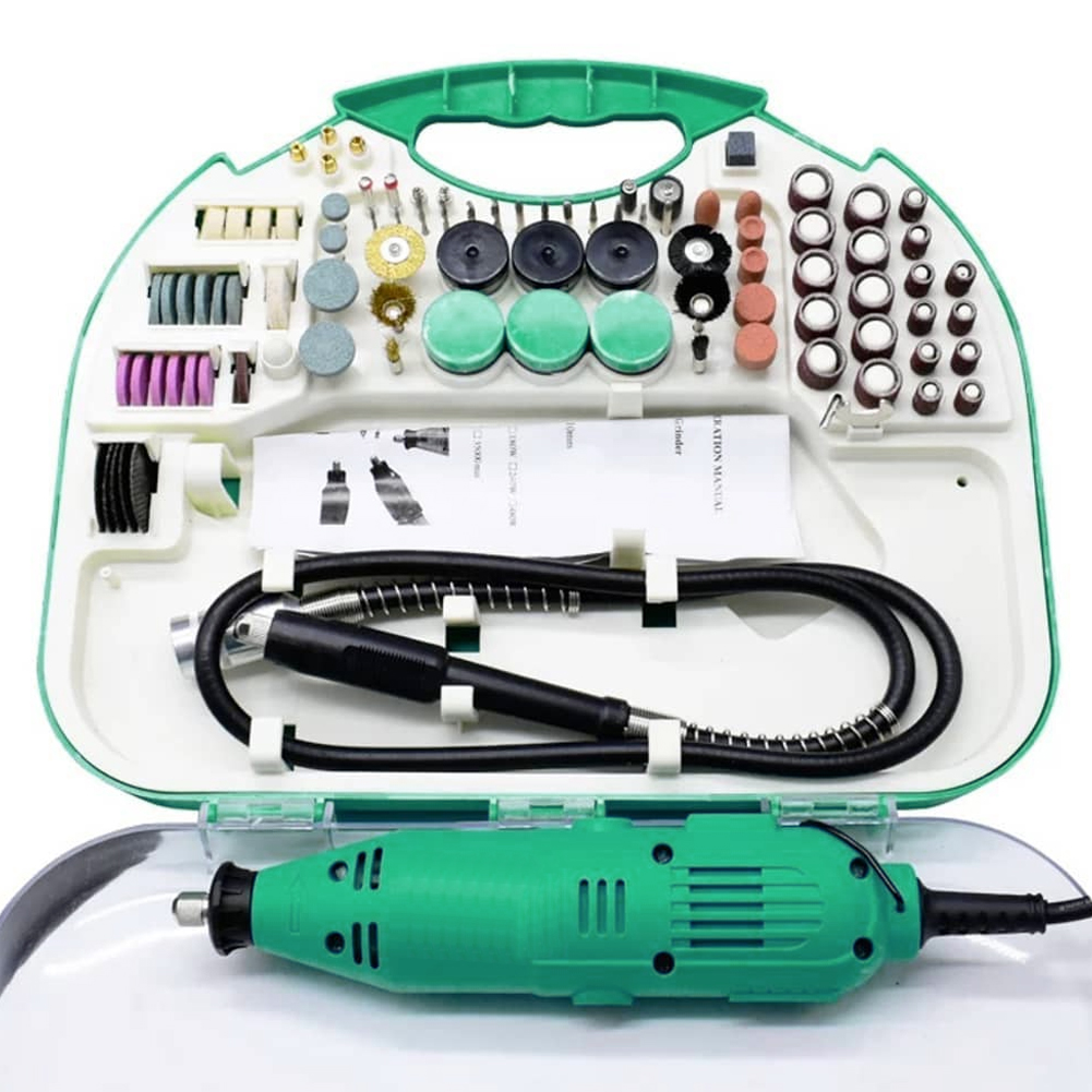 Mini Smerigliatrice Elettrica 130W Fresa Drill in Valigetta Strumento Rotativo