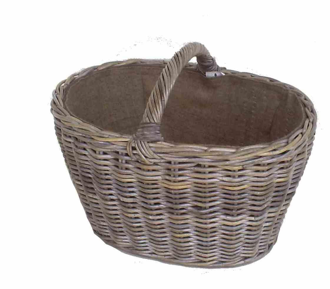 Image of Cesto cloe ovale gr cm 64x47xh47/37 con fodera juta