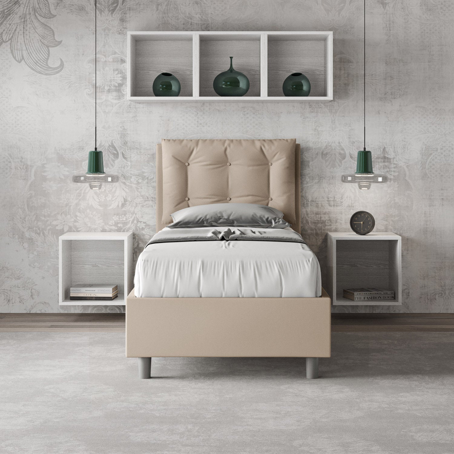 Letto Singolo 80x190 cm con Rete Annalisa Tortora...