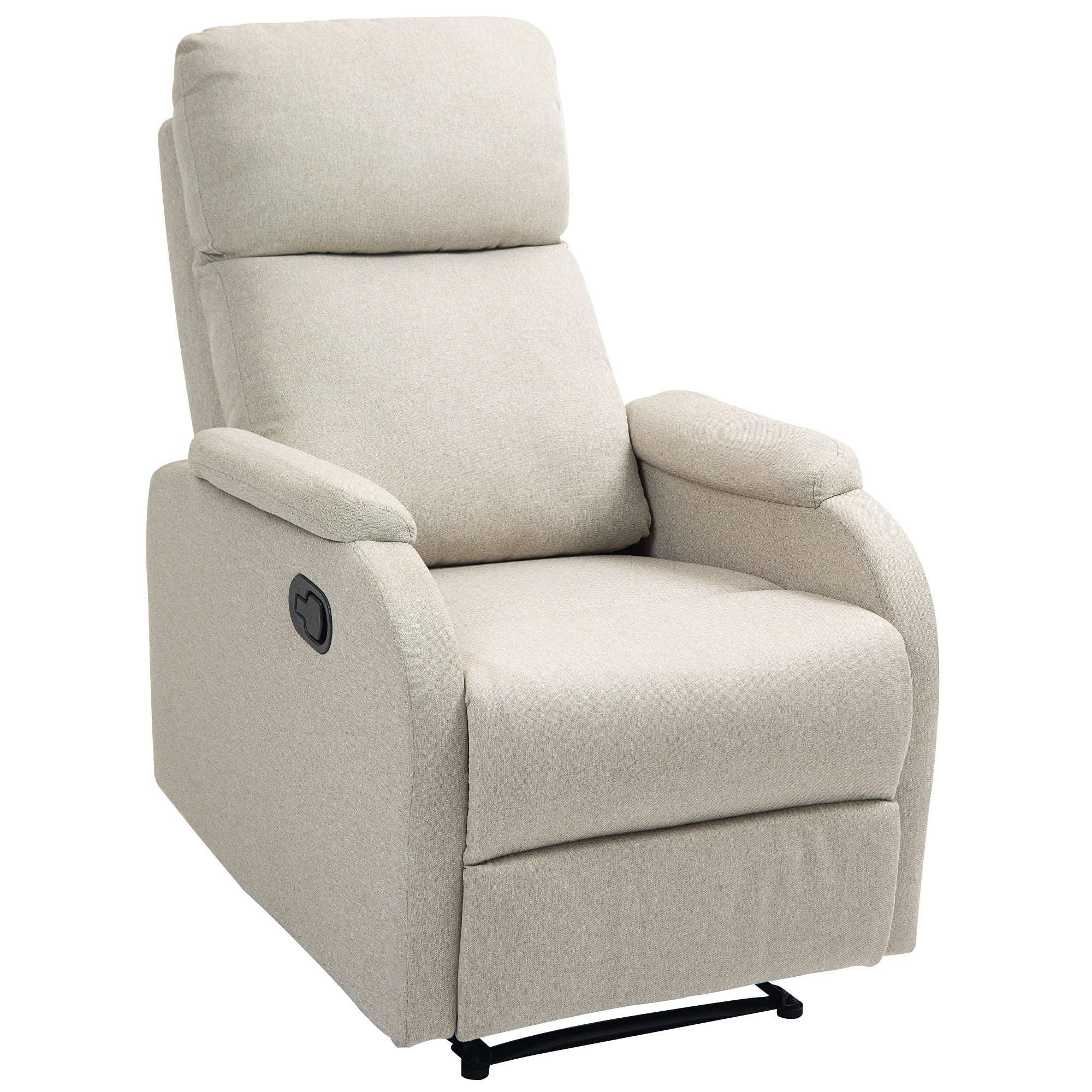 Poltrona Relax Reclinabile Manuale con Poggiapiedi Beige    