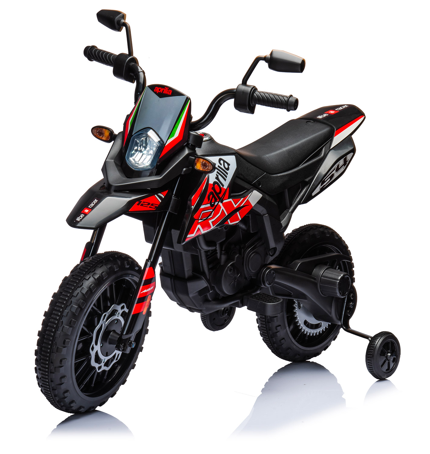 Image of Moto Elettrica per Bambini 12V con Licenza Aprilia RX-125 Motocross Rossa