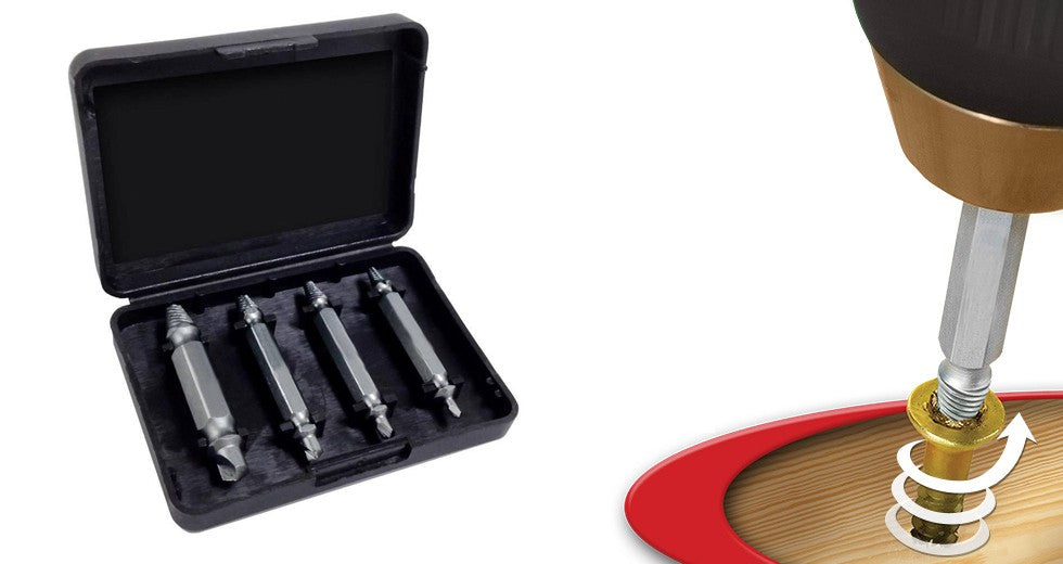 Kit 4 estrattori in acciaio da Trapano Avvitatore per viti bulloni danneggiati...