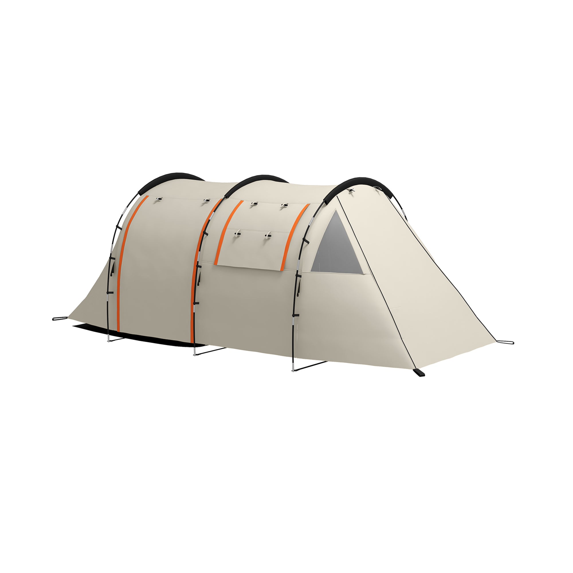 Tenda da Campeggio 4-5 Persone con Copertura Oscurante 460x230x180 cm Impermeabile con Borsa di Trasporto in Poliestere Kaki