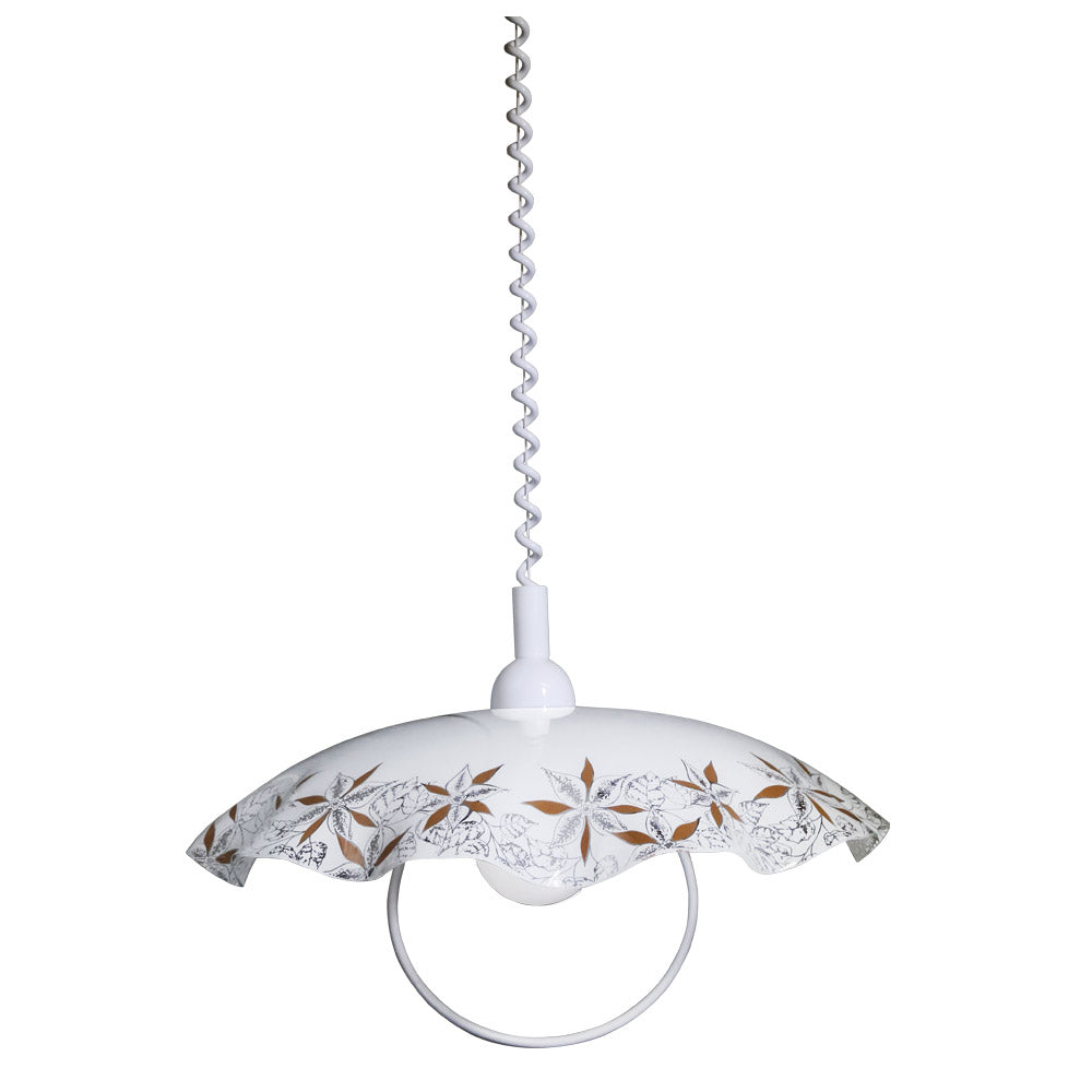 Image of Saliscendi D45 1xE27 Montatura Bianca Vetro Lastra Bianco E-Energy Brigitta