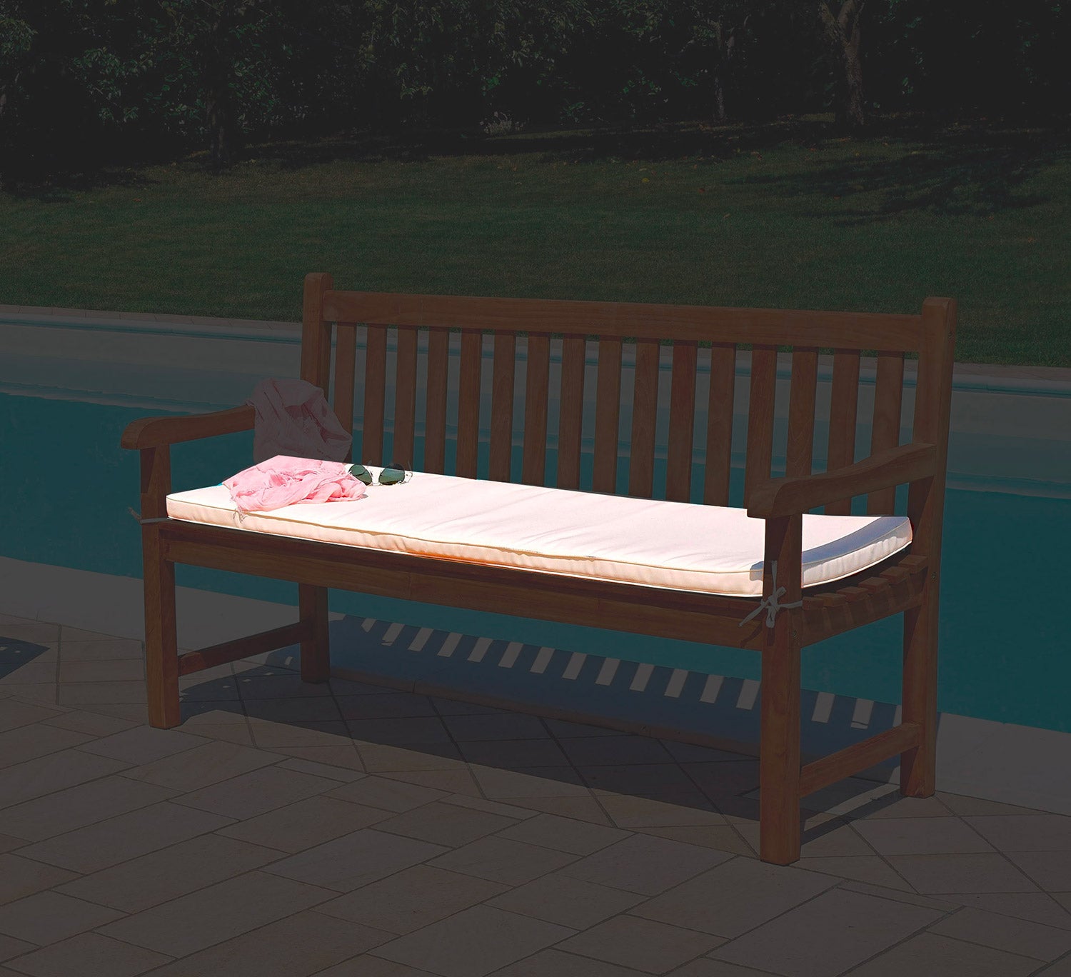 Cuscino per Panca da Giardino 3 Posti Lampedusa Ecrù