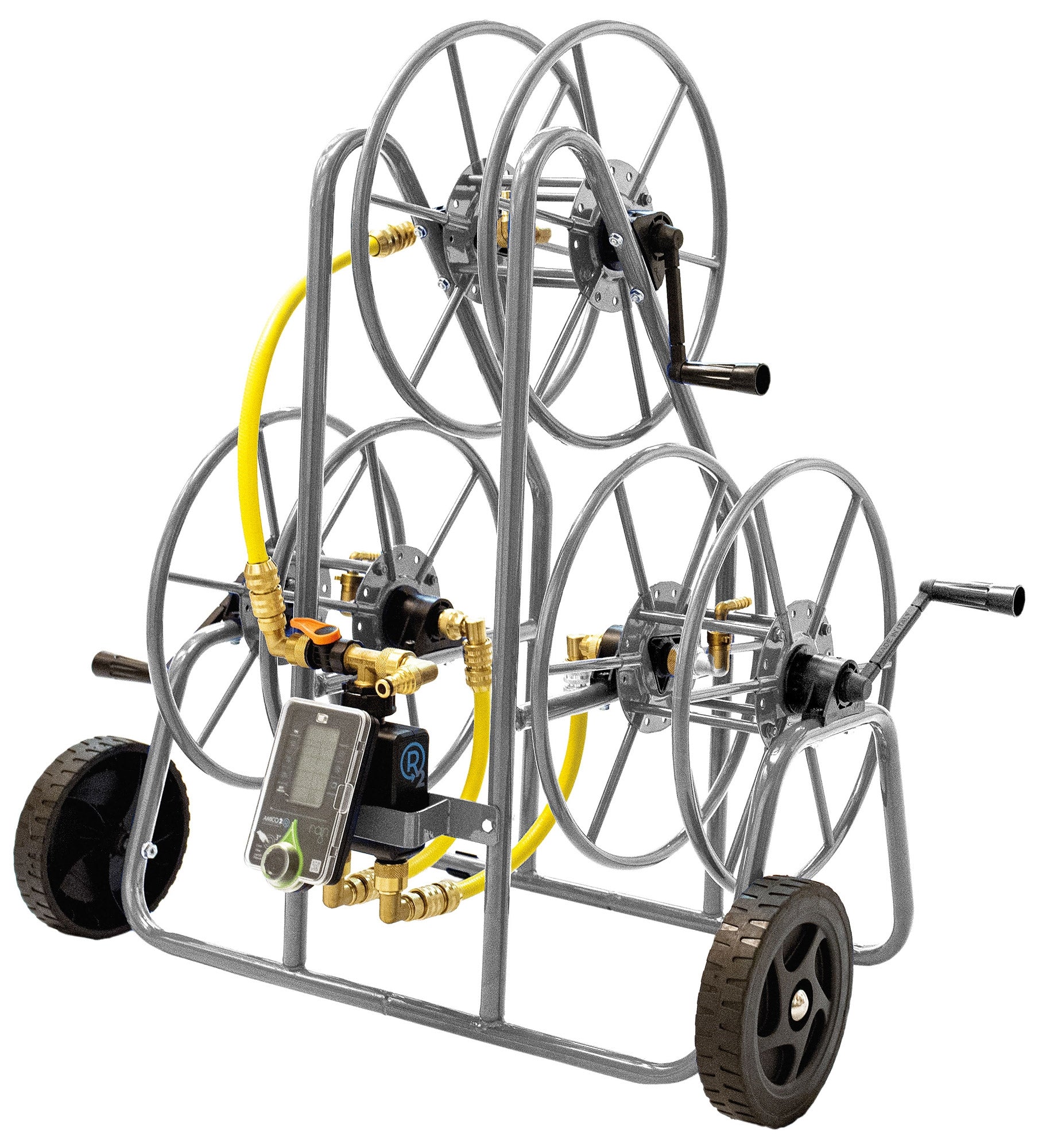 Carrello Avvolgitubo Tripo Manuale Programmabile 3x25 mt in Acciaio Grigio...