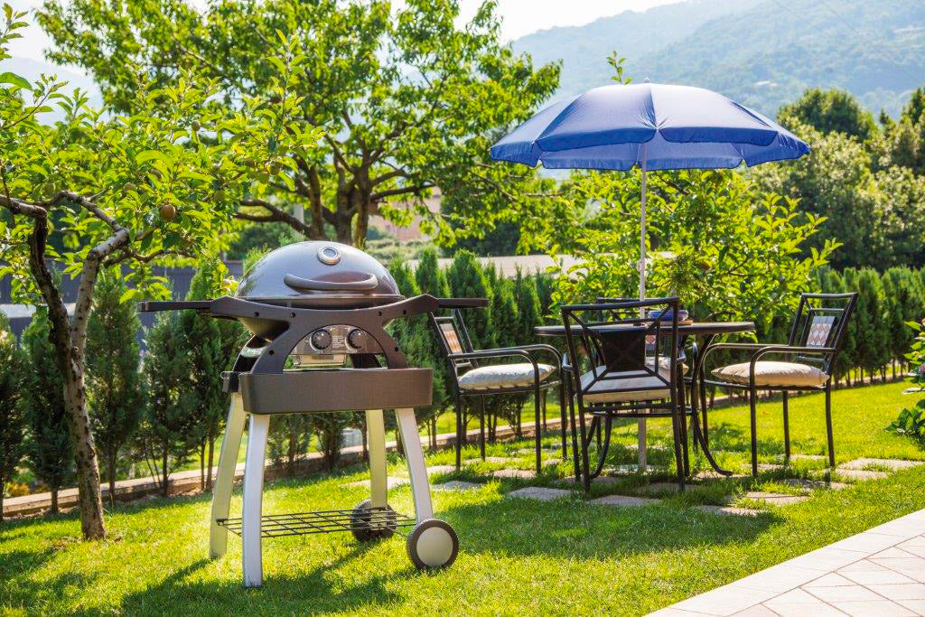 Barbecue a Gas GPL 2 Fuochi 5,2kW 2 Ripiani con Carrello Twin Grill Grigio...