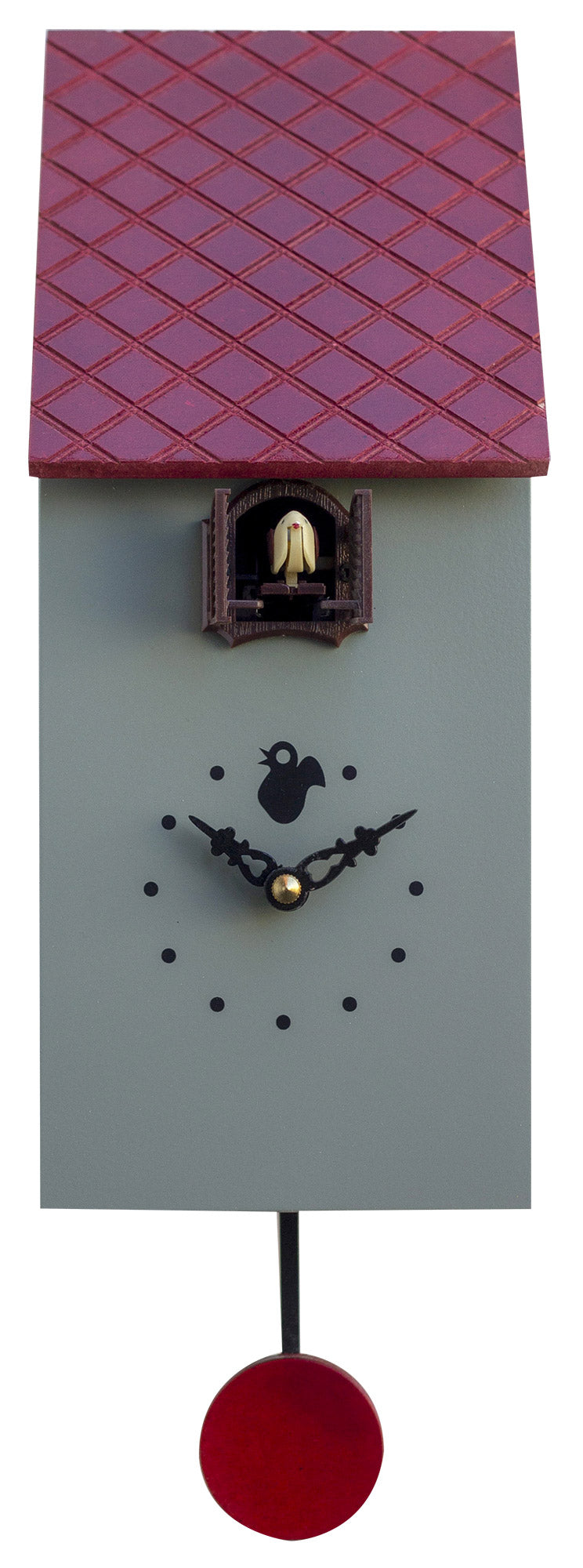 Orologio a Cucù da Parete 13x30x12 cm Pirondini Italia Portofino Grigio Cemento