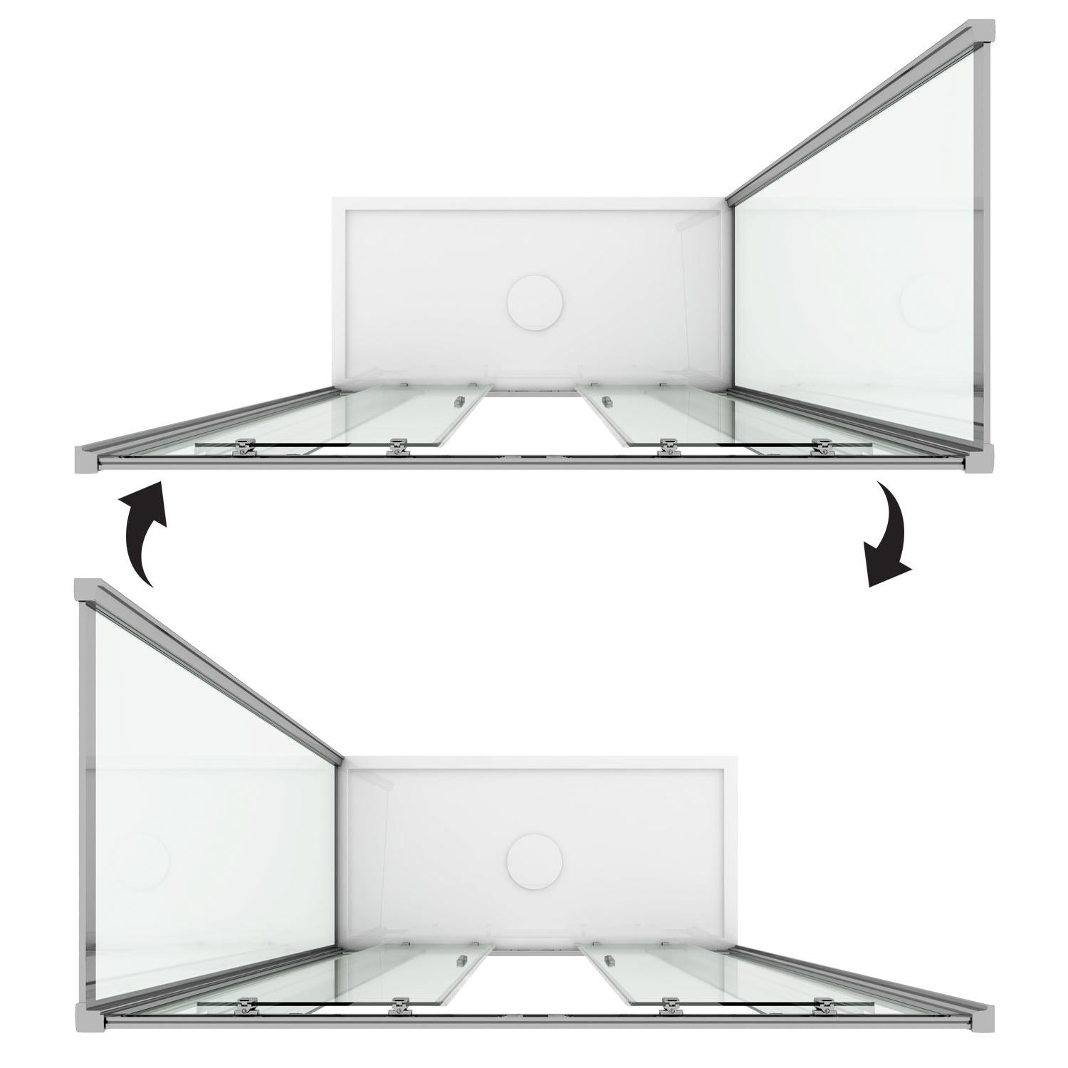 Box Doccia Angolare 90x180 cm 2 Ante Scorrevoli in Cristallo Trasparente 6mm H185 Fosterberg Kolding Duo...
