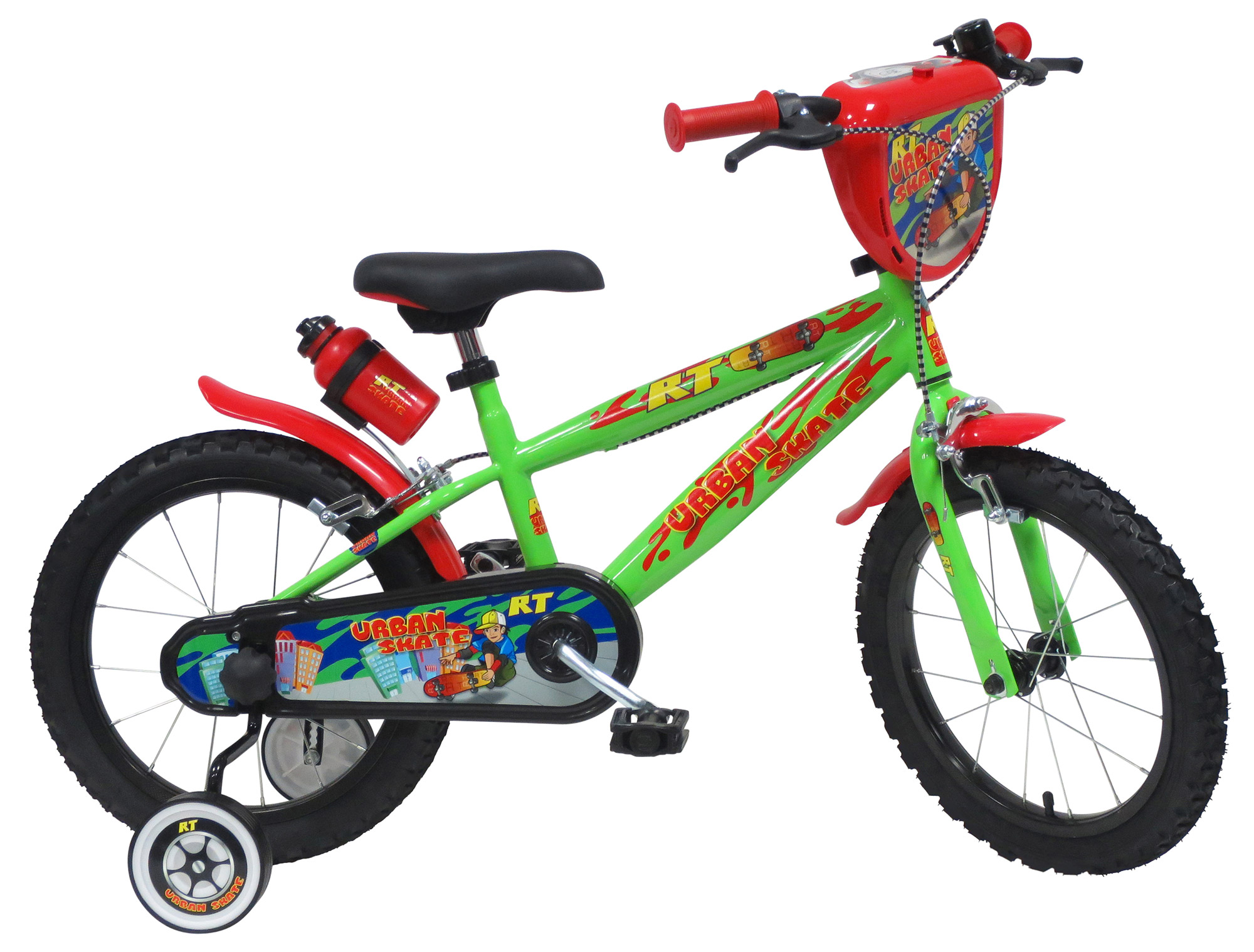 Image of Bicicletta per Bambino 16&quot; 2 Freni Urban Skate Verde