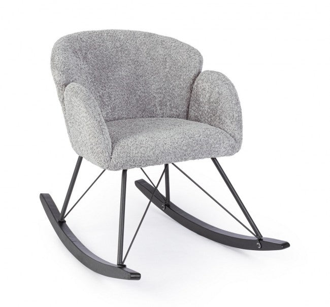 Poltrona Soggiorno 86x62x72 cm Sibilla in Bouclè Grigio