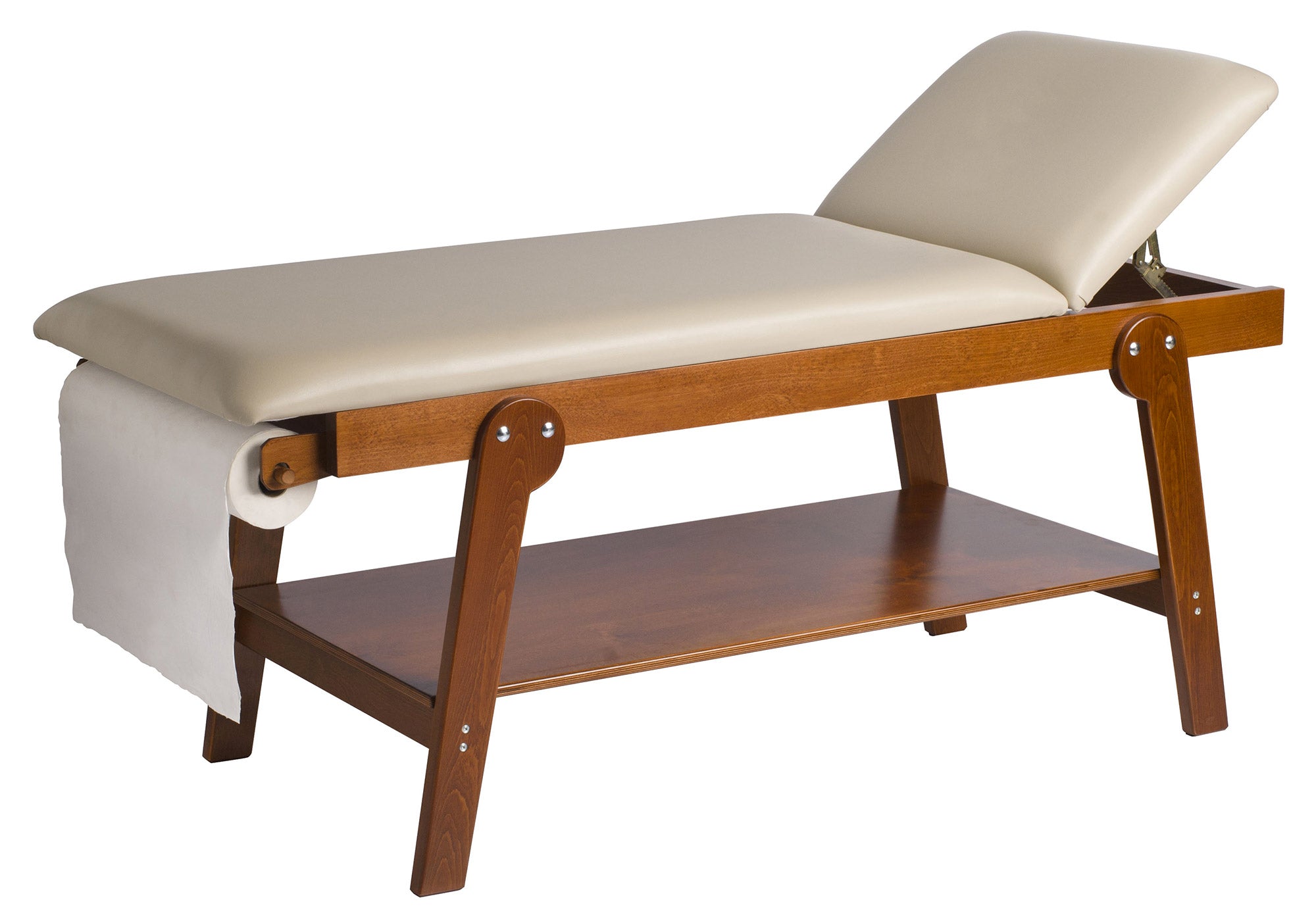 Image of Lettino da Massaggio Visita Fisioterapia Fisso 2 Sezioni 190x70x75 cm 250Kg Beige
