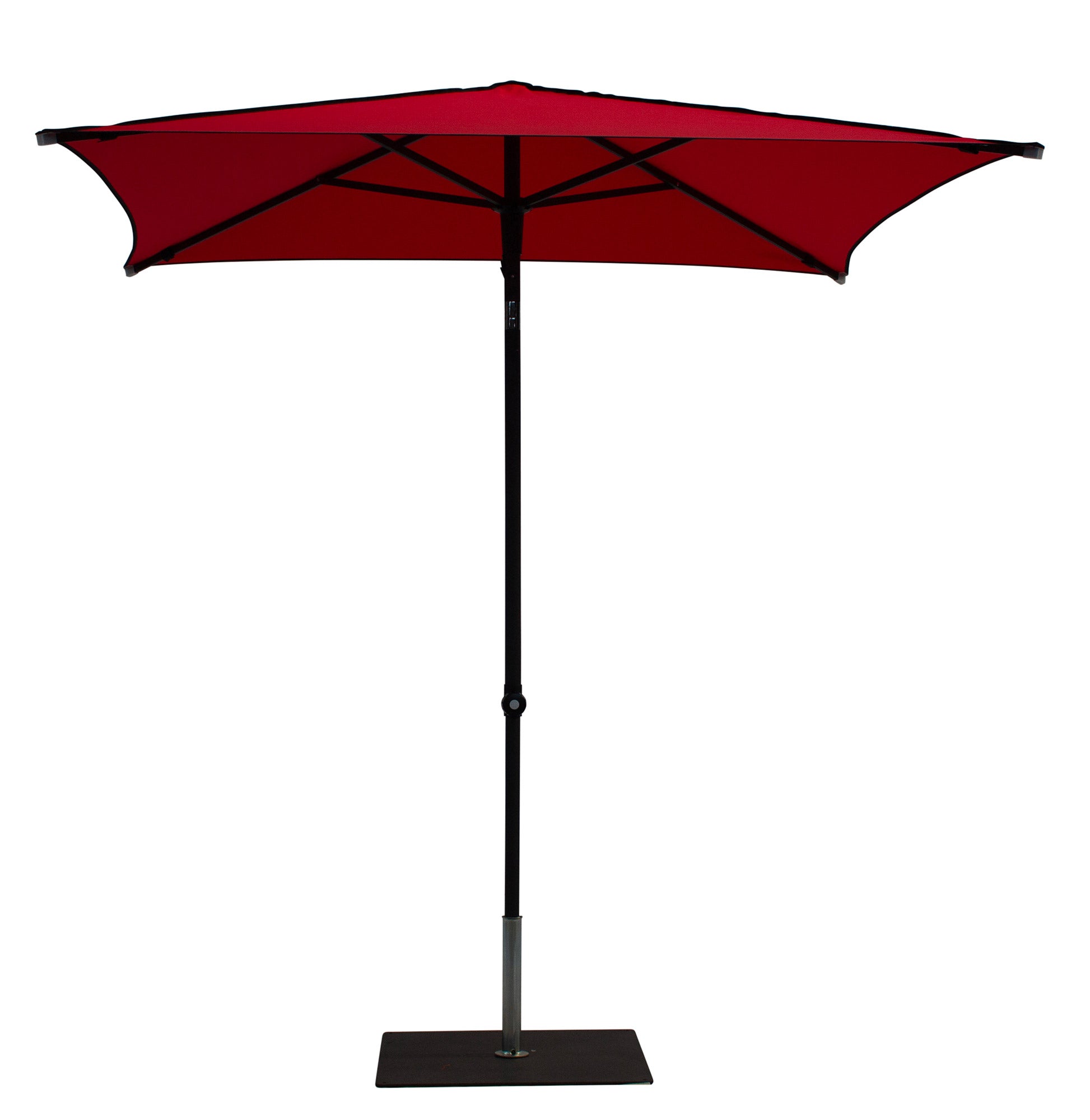 Ombrellone da Giardino 2x2 m Palo Ø38 mm in Alluminio Tessuto Dralon Acrilico Border Rosso