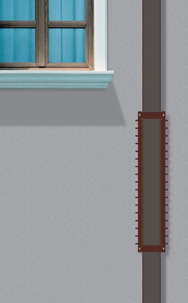 Sistema Antiladro con Punte in Acciaio per Pluviali Quadrati Tubi Esterni 80x80 mm Marrone...