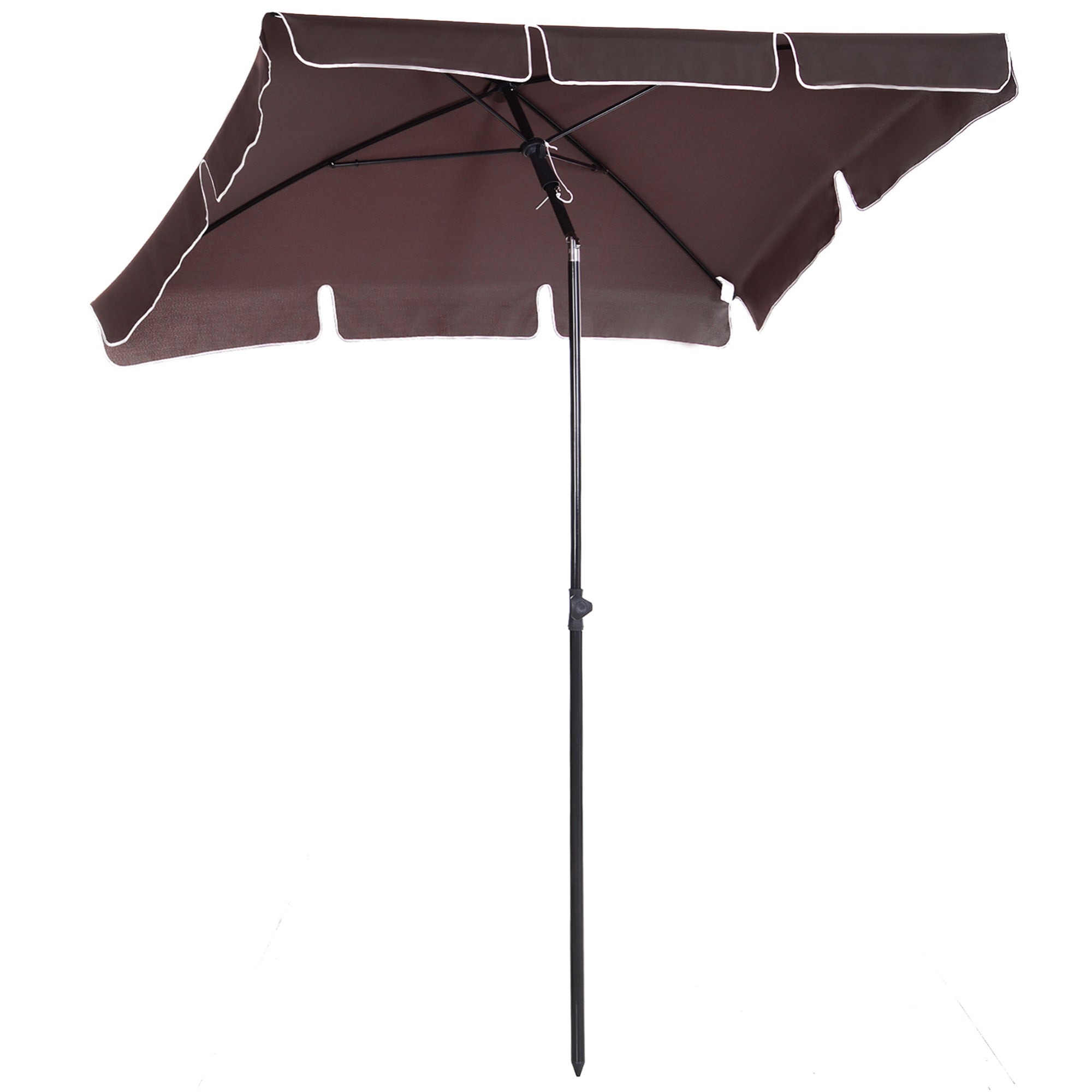 Ombrellone da Giardino 2x1.25 m Palo Ø28 mm in Alluminio Inclinabile Marrone