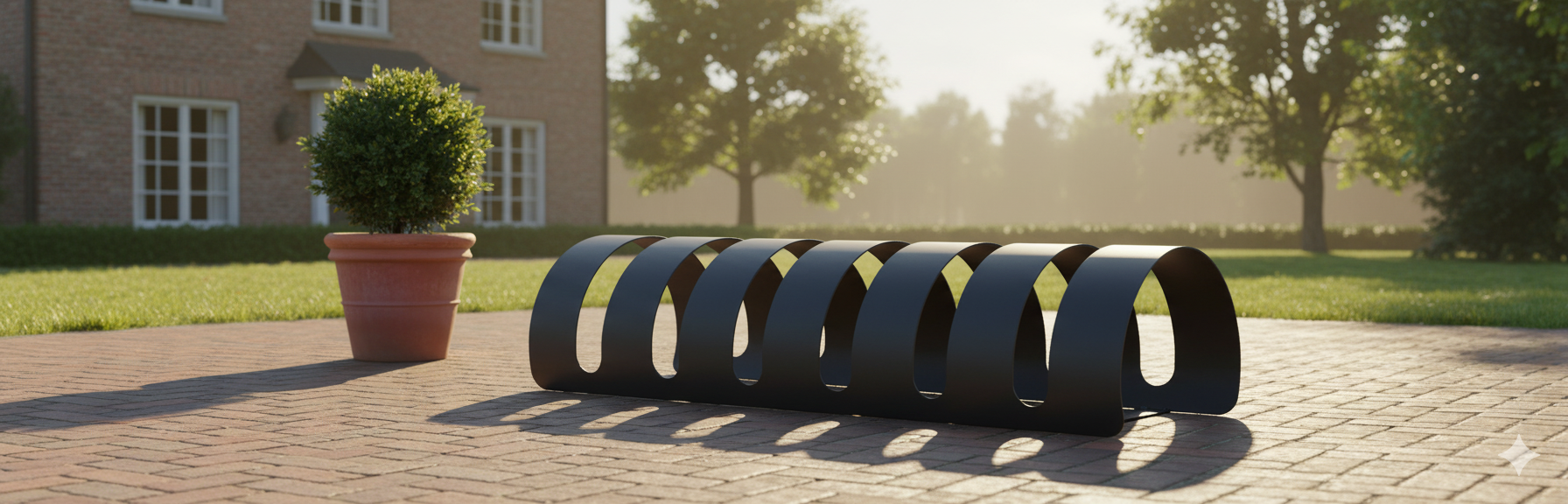 Rastelliera Portabici 5 Posti in Ferro 90x30x23 cm Belfer Bike Rack 42/PB Antracite...