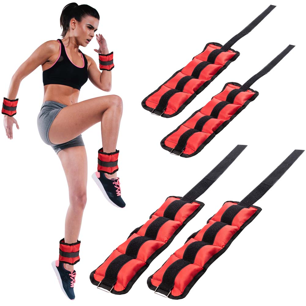 Set 4 Pesi Polsi e Caviglie 2 kg + 1 kg Allenamento Palestra Aerobica Fitness...