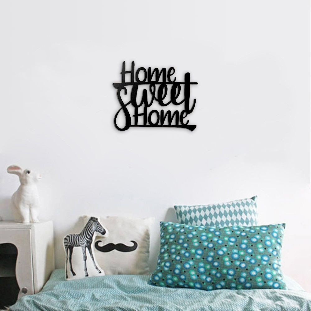 Scritta decorativa 40x33 cm home sweet home nero...
