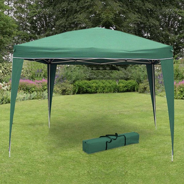Gazebo Pop Up Pieghevole 3x3 M Richiudibile Struttura in Acciaio Tessuto Verde...