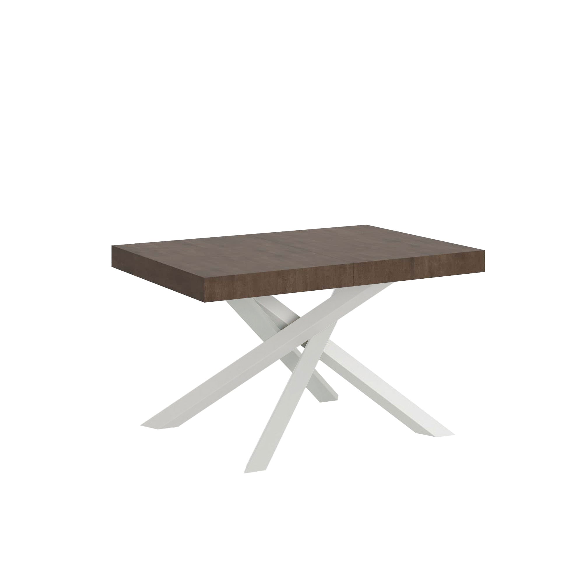 Tavolo Allungabile 140-400x90x77 cm Volantis Noce Telaio Bianco