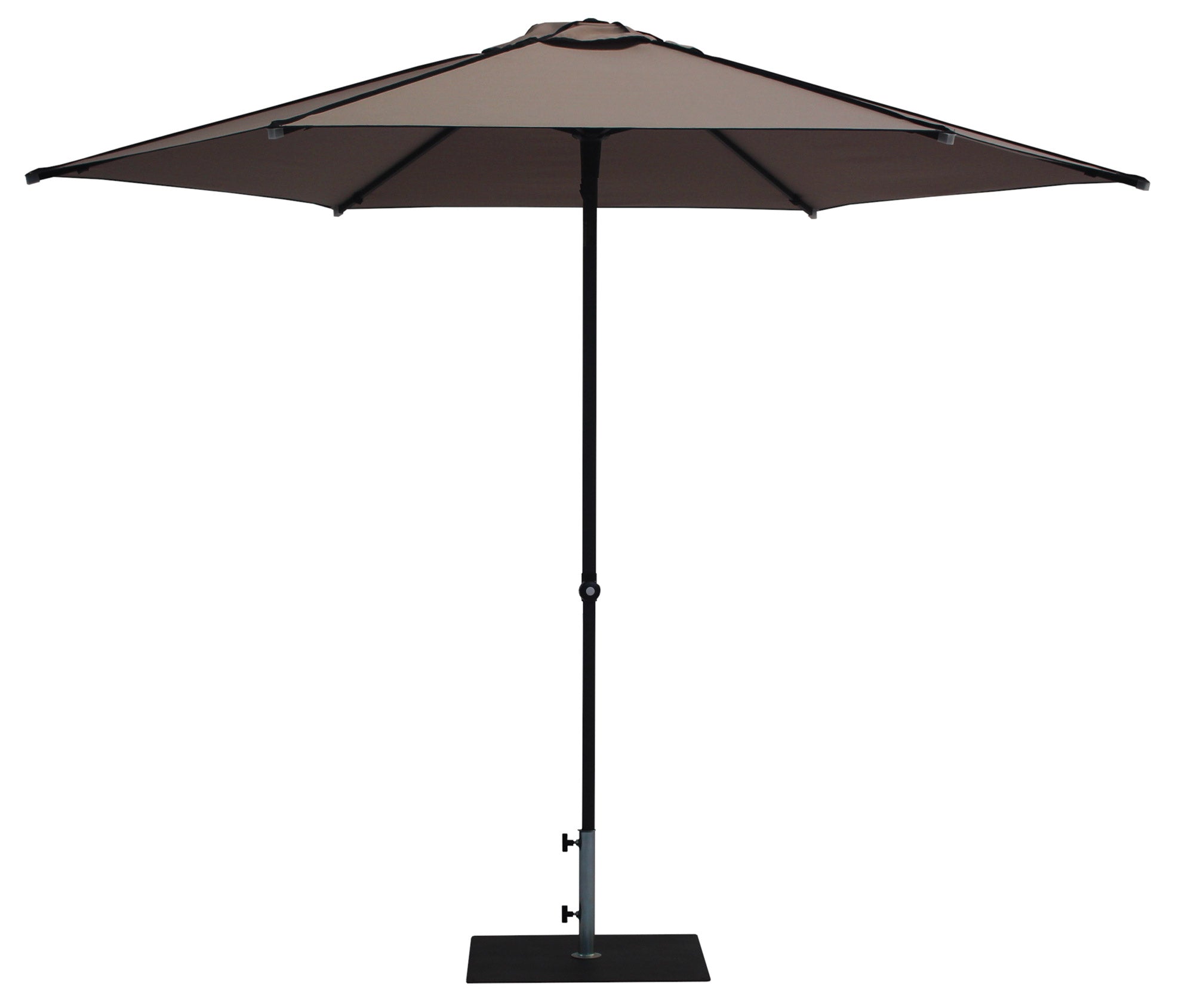 Ombrellone da Giardino Ø3 m Palo Ø38 mm in Alluminio Tessuto Dralon Acrilico Border Taupe