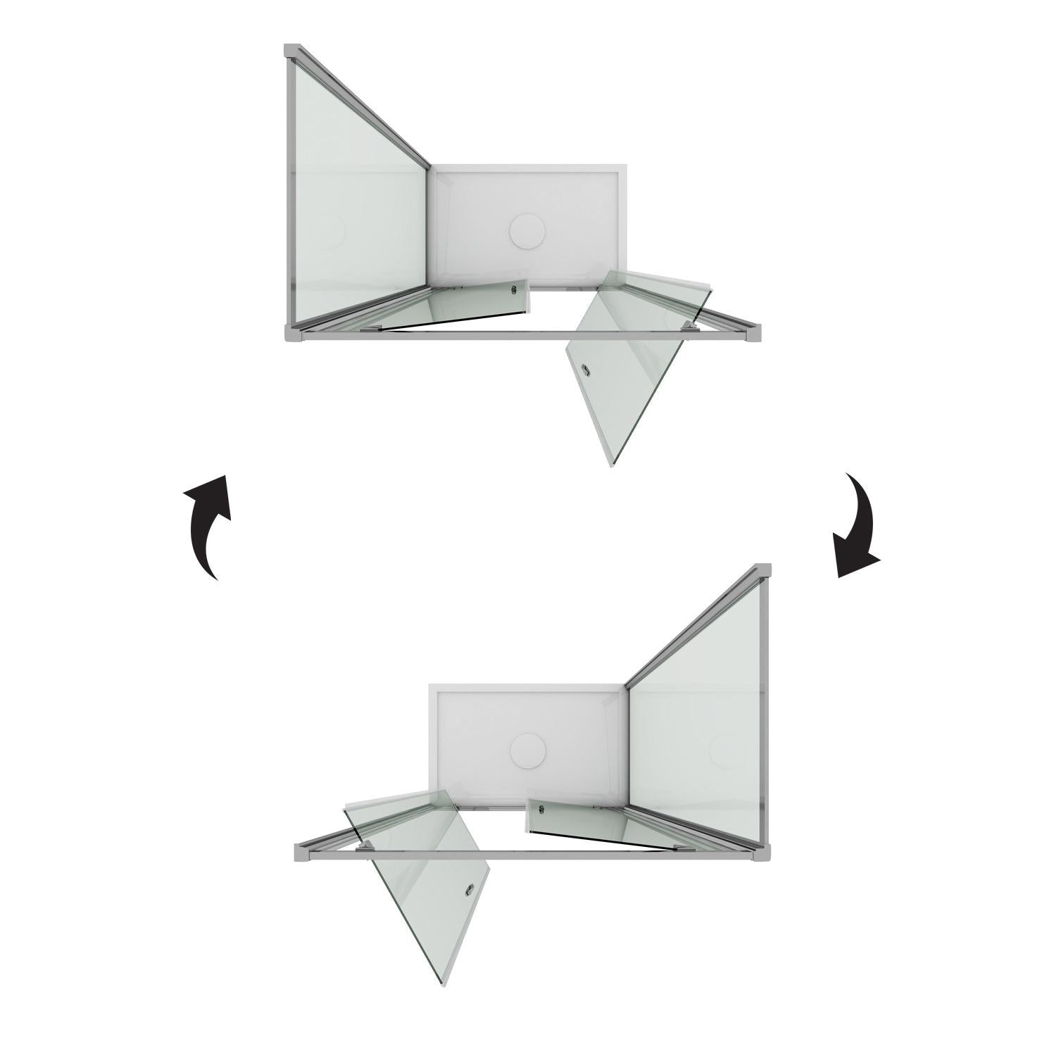 Box Doccia Angolare 80x80 cm 2 Ante Battenti in Cristallo Opaco 6mm H198 Fosterberg Aalborg Duo...