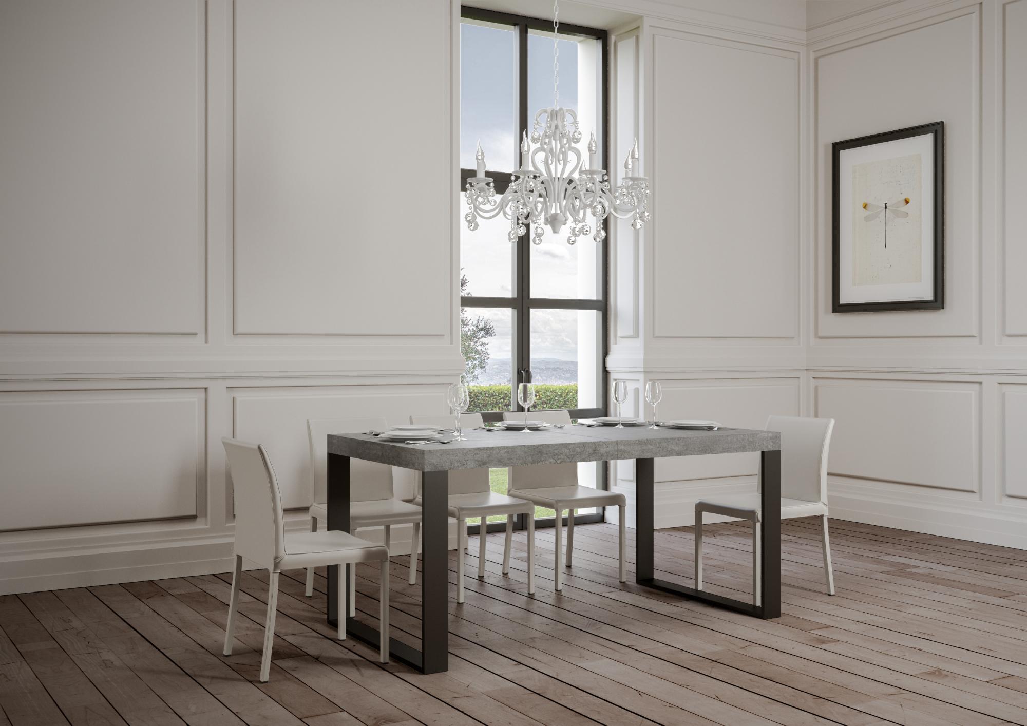 Tavolo Allungabile 180-284x90x77 cm Tecno Premium Cemento...
