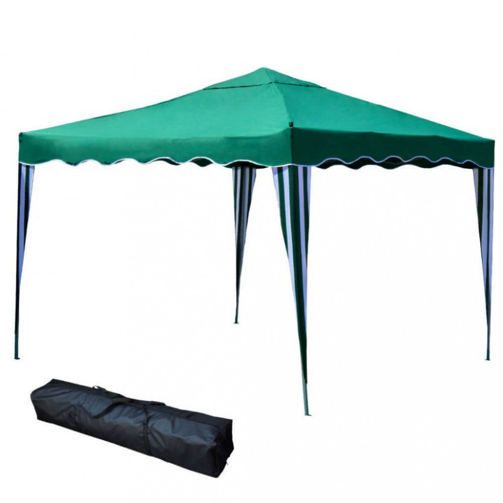 Gazebo Pieghevole 3x3 m in Acciaio Verde...
