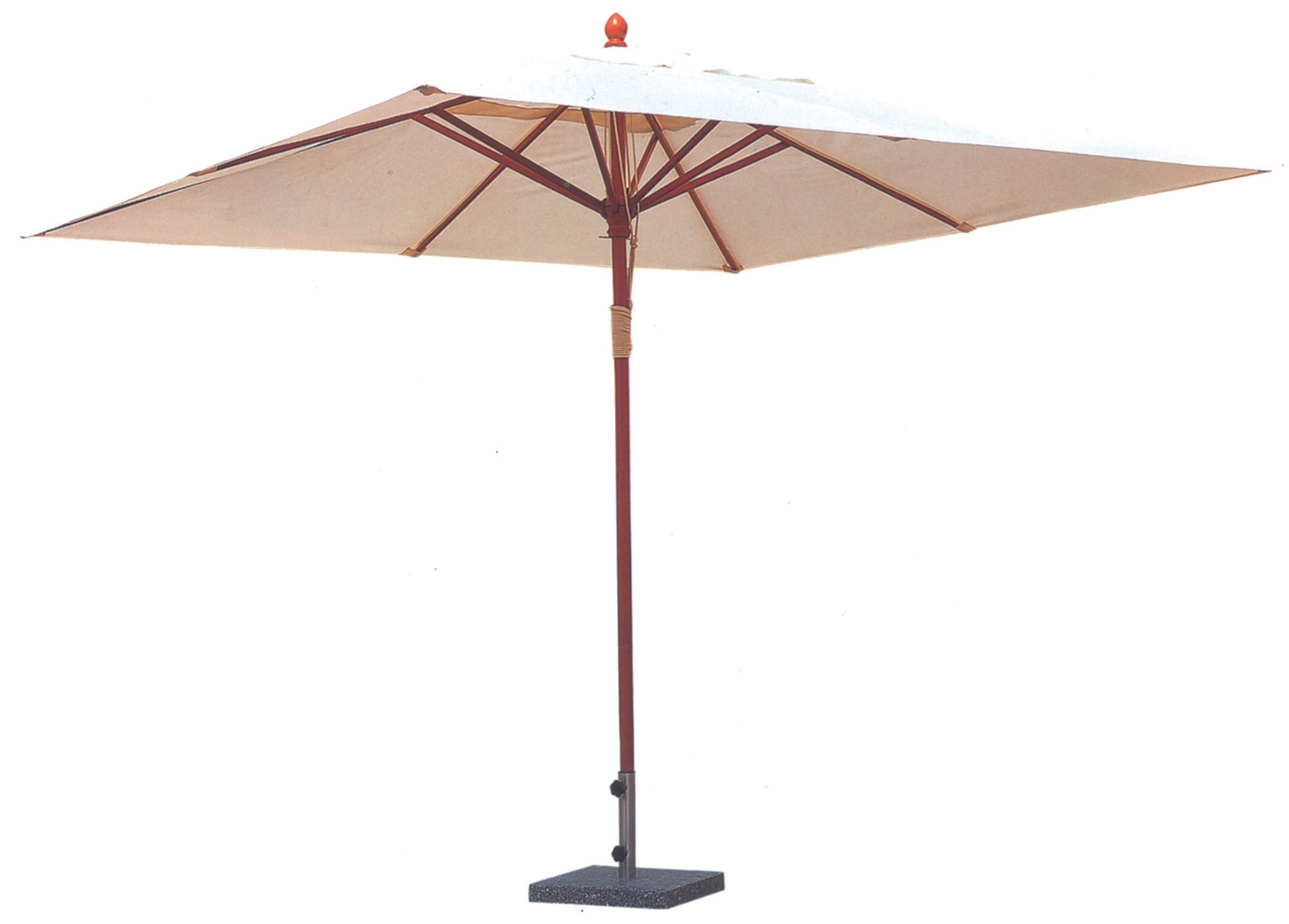 Ombrellone da Giardino 4x3 m Palo Ø48 mm in Legno Tropicale Becker Ecrù...