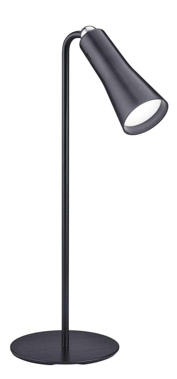 Lampada da Tavolo USB da Interno a LED SMD in Metallo Nero Opaco...