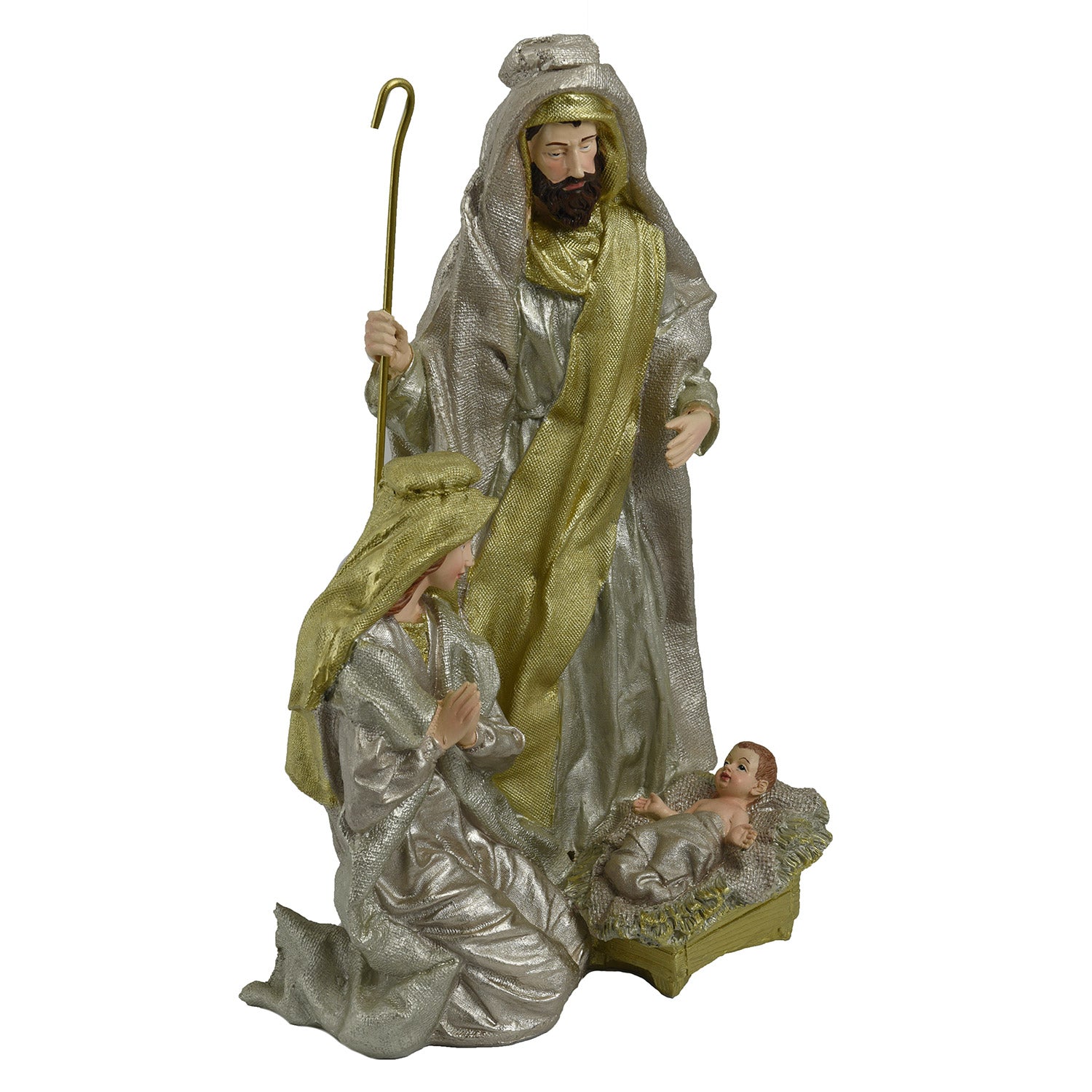 Natività in Resina bianco oro cm 24,5x19,5xh39,5...